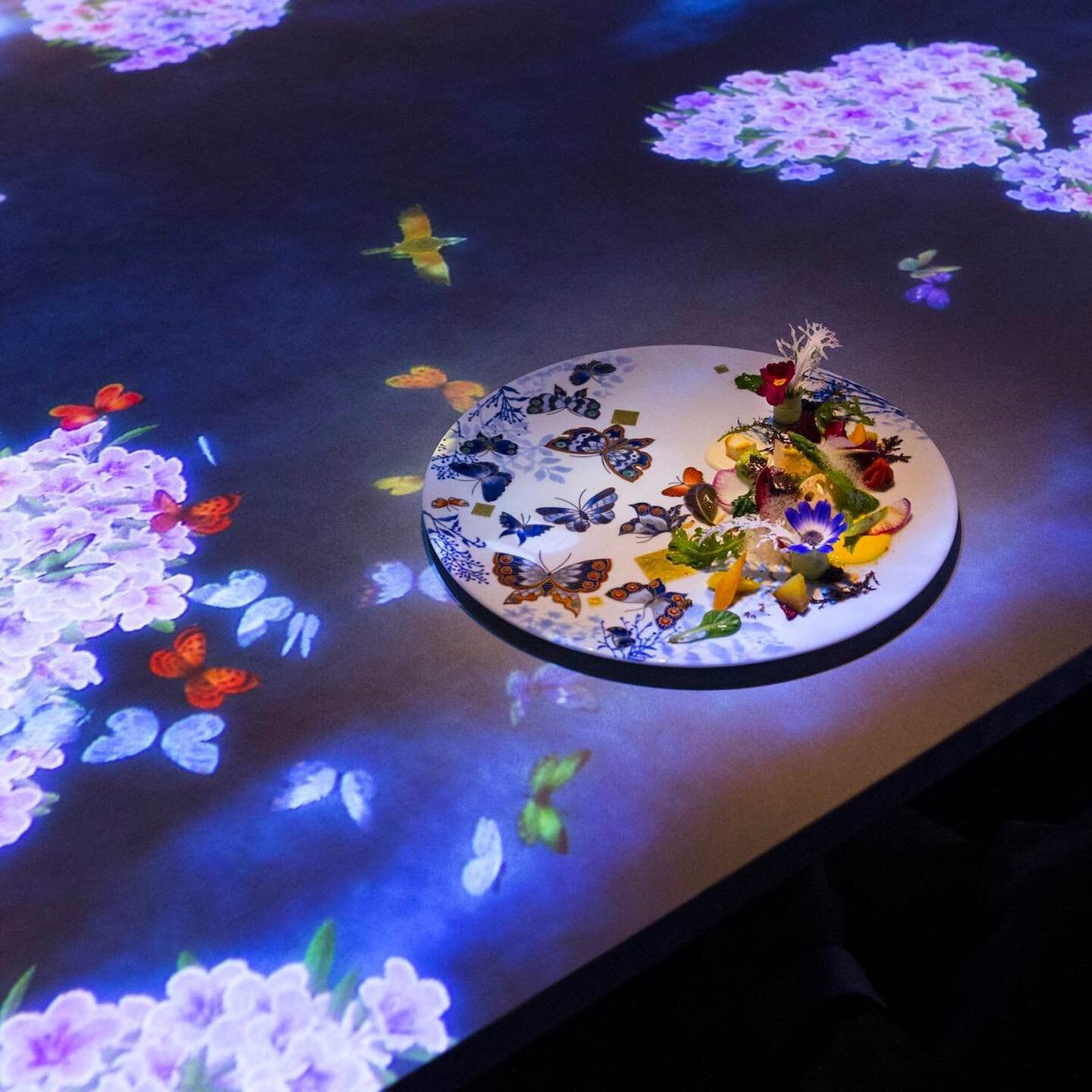 Detail shots of &lsquo;Worlds Unleashed and then Connecting&rsquo; a 2015 interactive digital installation by teamLab that utilizes a sophisticated system of overhead cameras and AI-based software that automatically augments the projected visuals bas