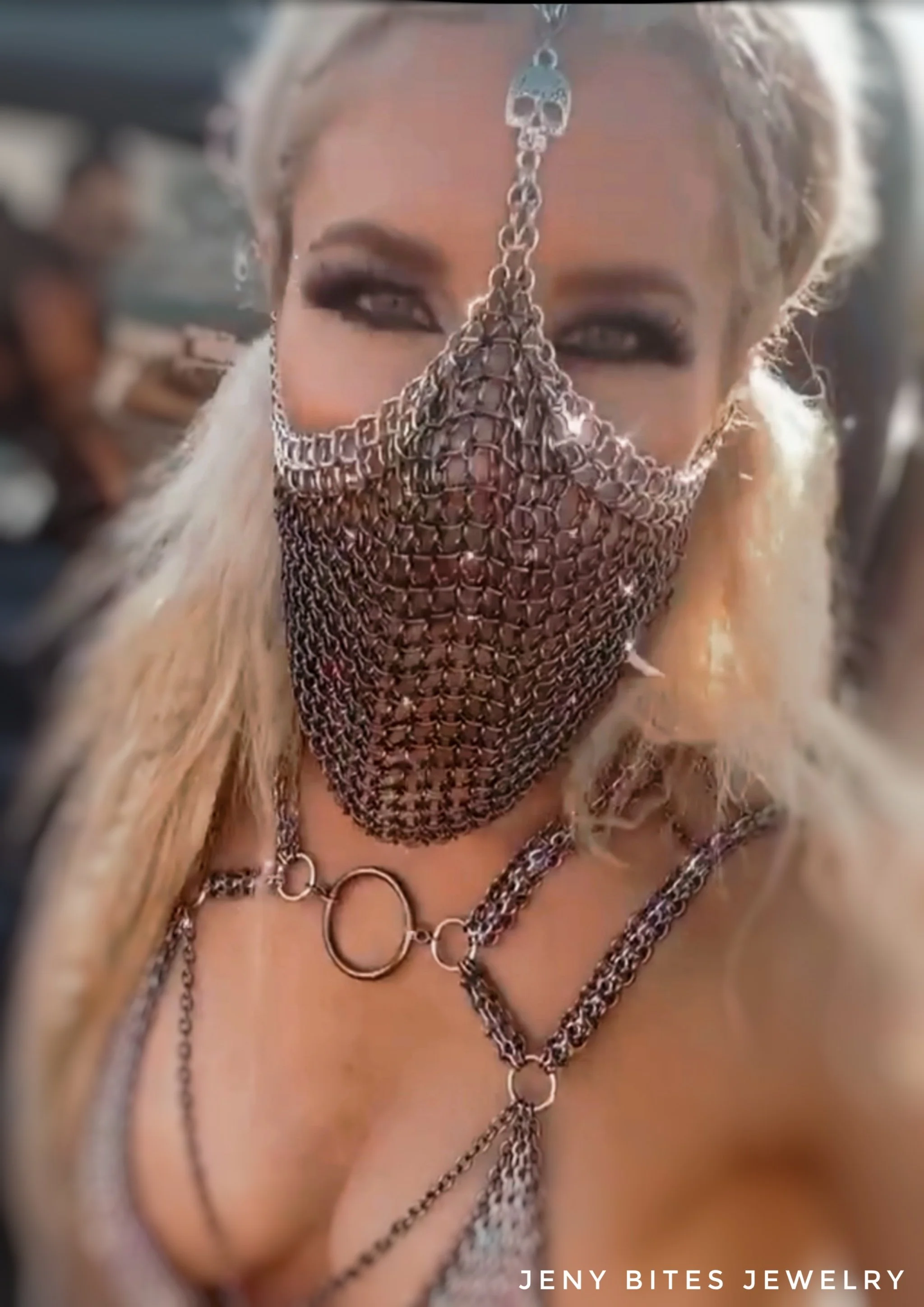 Gunmetal Jeweled Mask