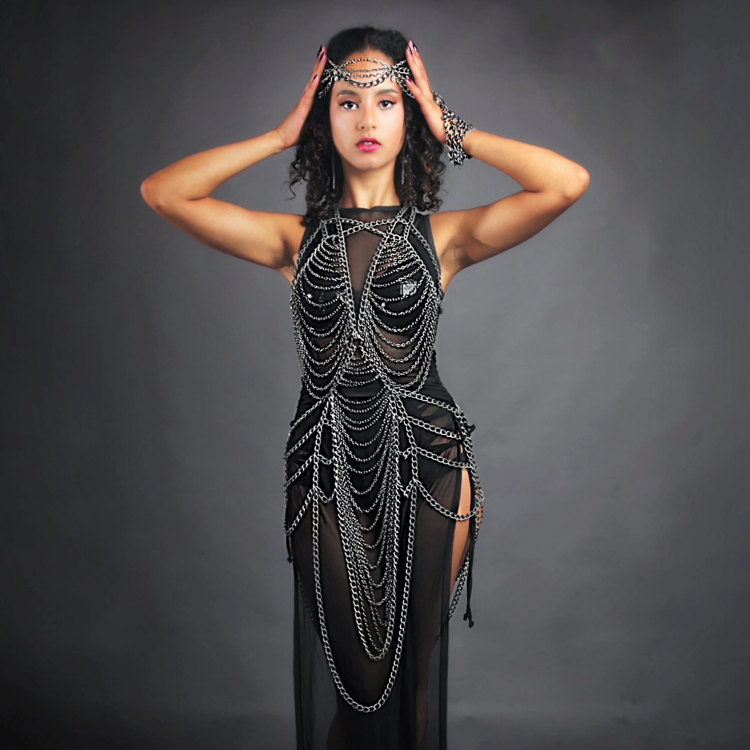 Shieldmaiden's Gunmetal Dress