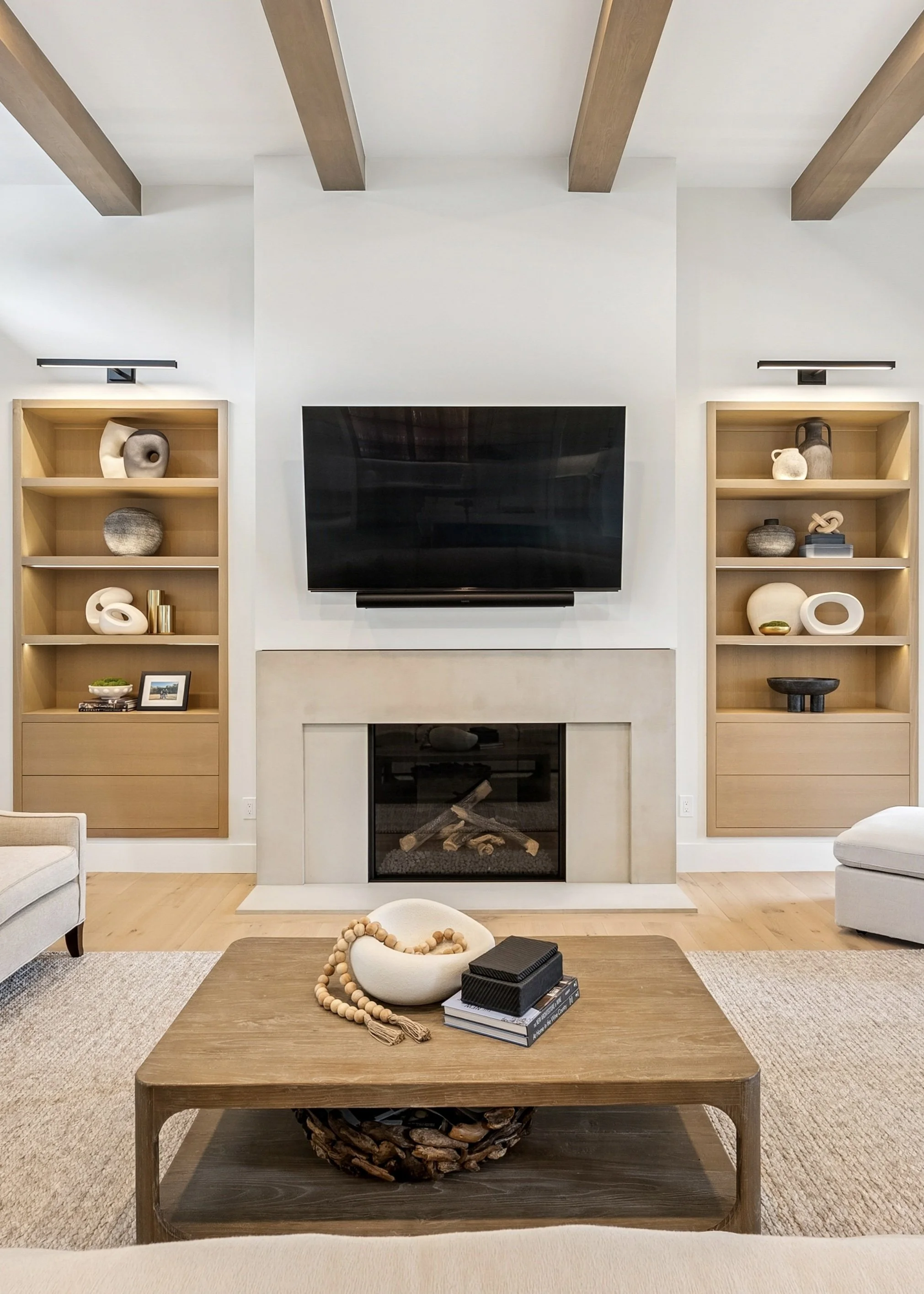 modern fireplace