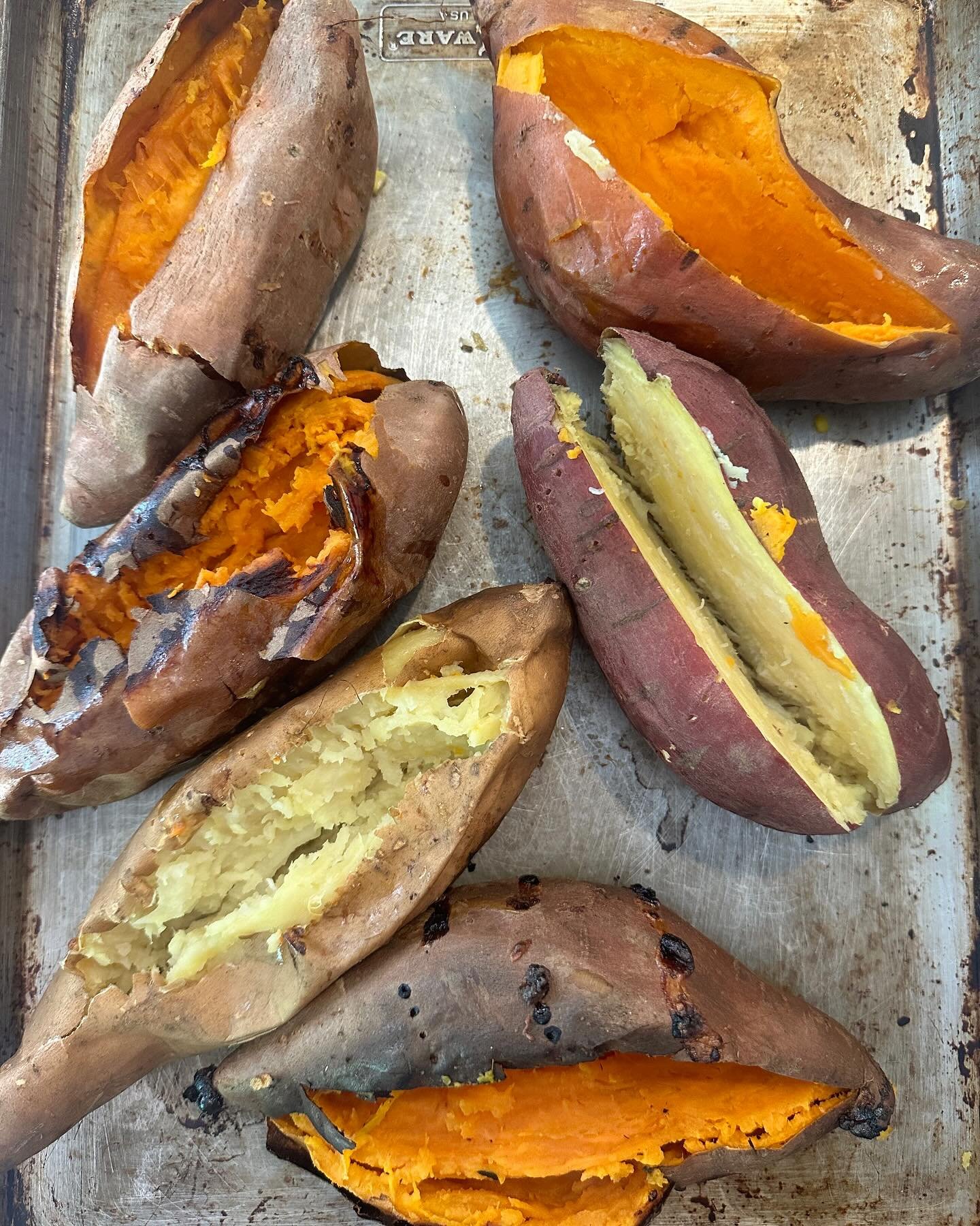 Two new recipes up on @nytcooking. One is a recipe for cooking sweet potatoes on a grill which if you are out of oven space come Thursday might come in handy :) The other is a quick butternut and chipotle squash soup with crispy vegetables and tortil