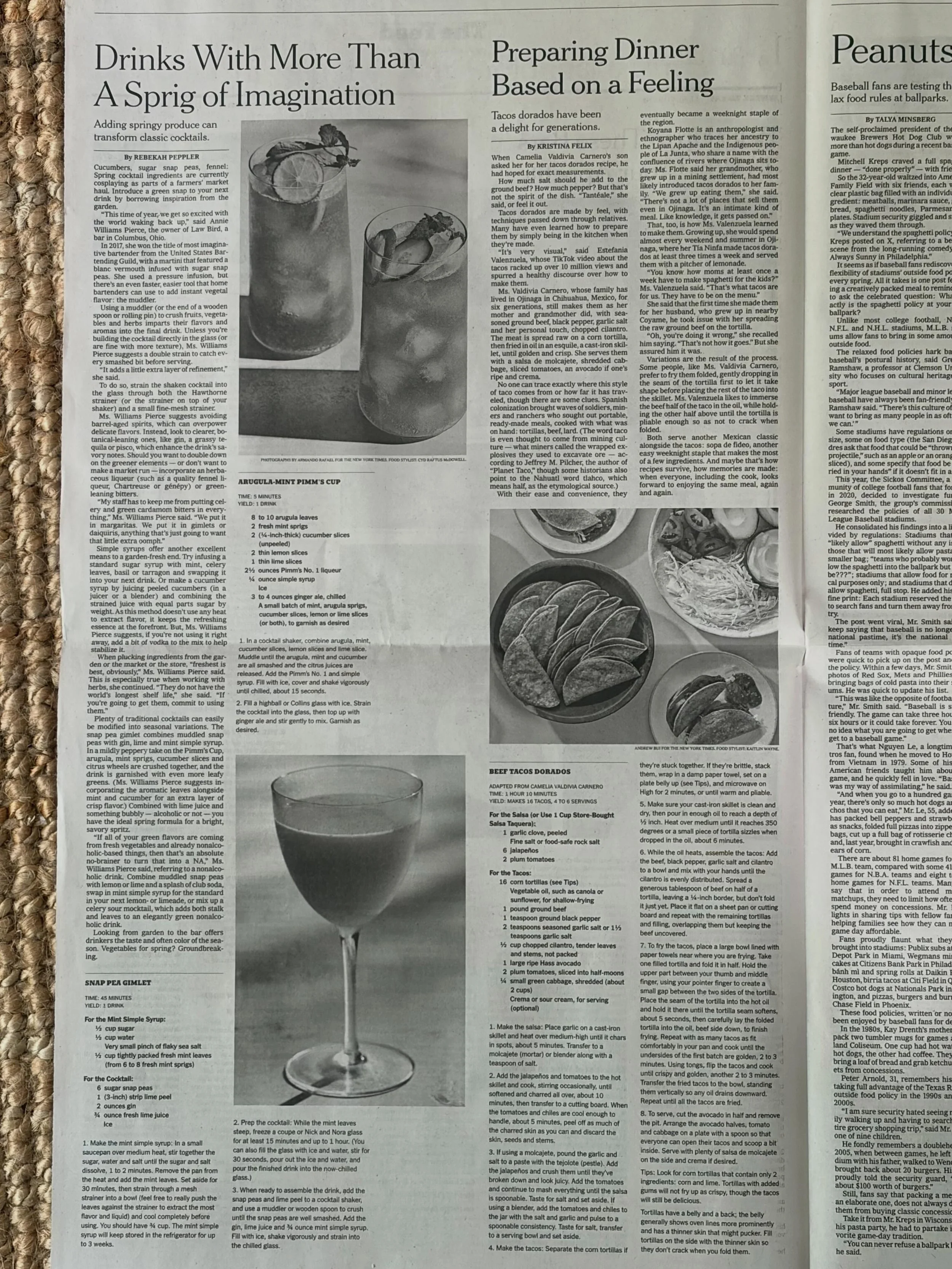 My first story for NYT Cooking is in today&rsquo;s print edition, and it comes with a recipe for tacos dorados, the Ojinaga way.

After turning in my cookbook manuscript, I wanted to celebrate by splashing in the Rio Grande, a baptism. I knew exactly