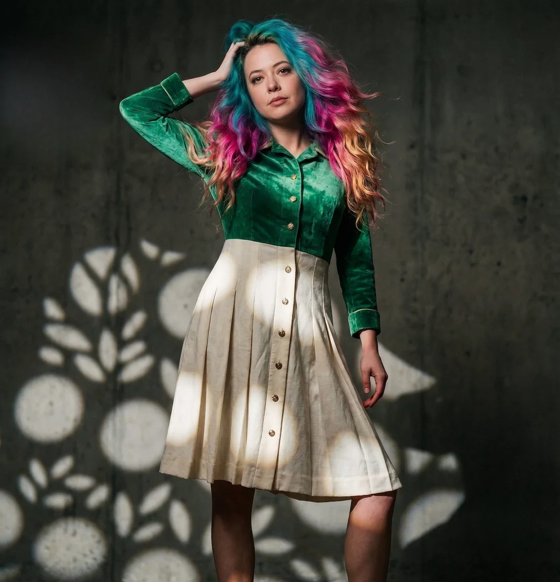 woman styled with vivid hair color specialist in las vegas