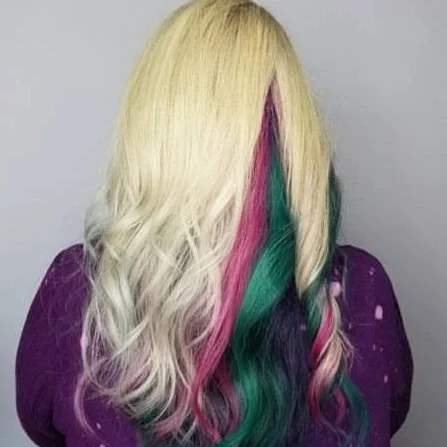 Vivid Accents and Peekaboo vivid hair