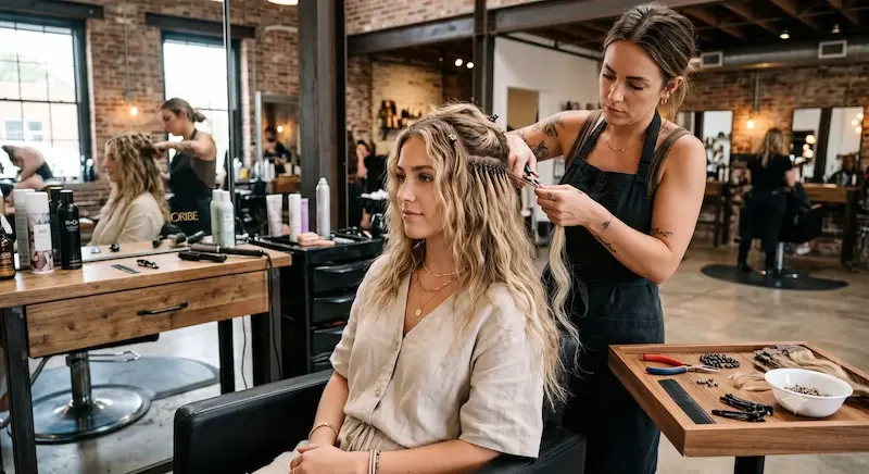 Beaded Rows and I-Tips hair extensions