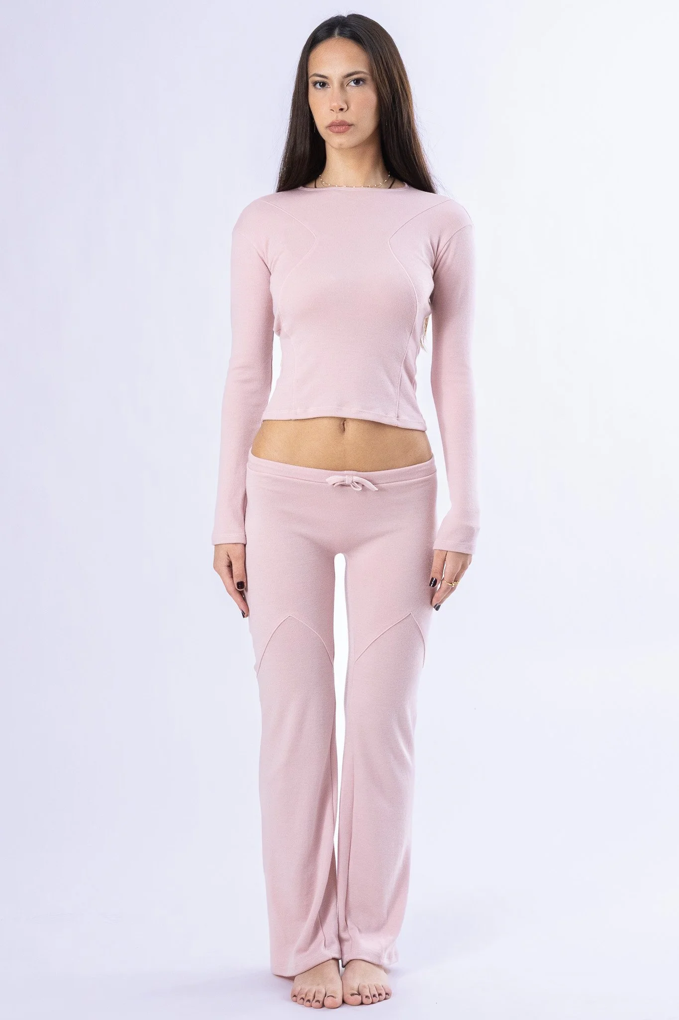 pink merino wool low rise pants 1.jpg