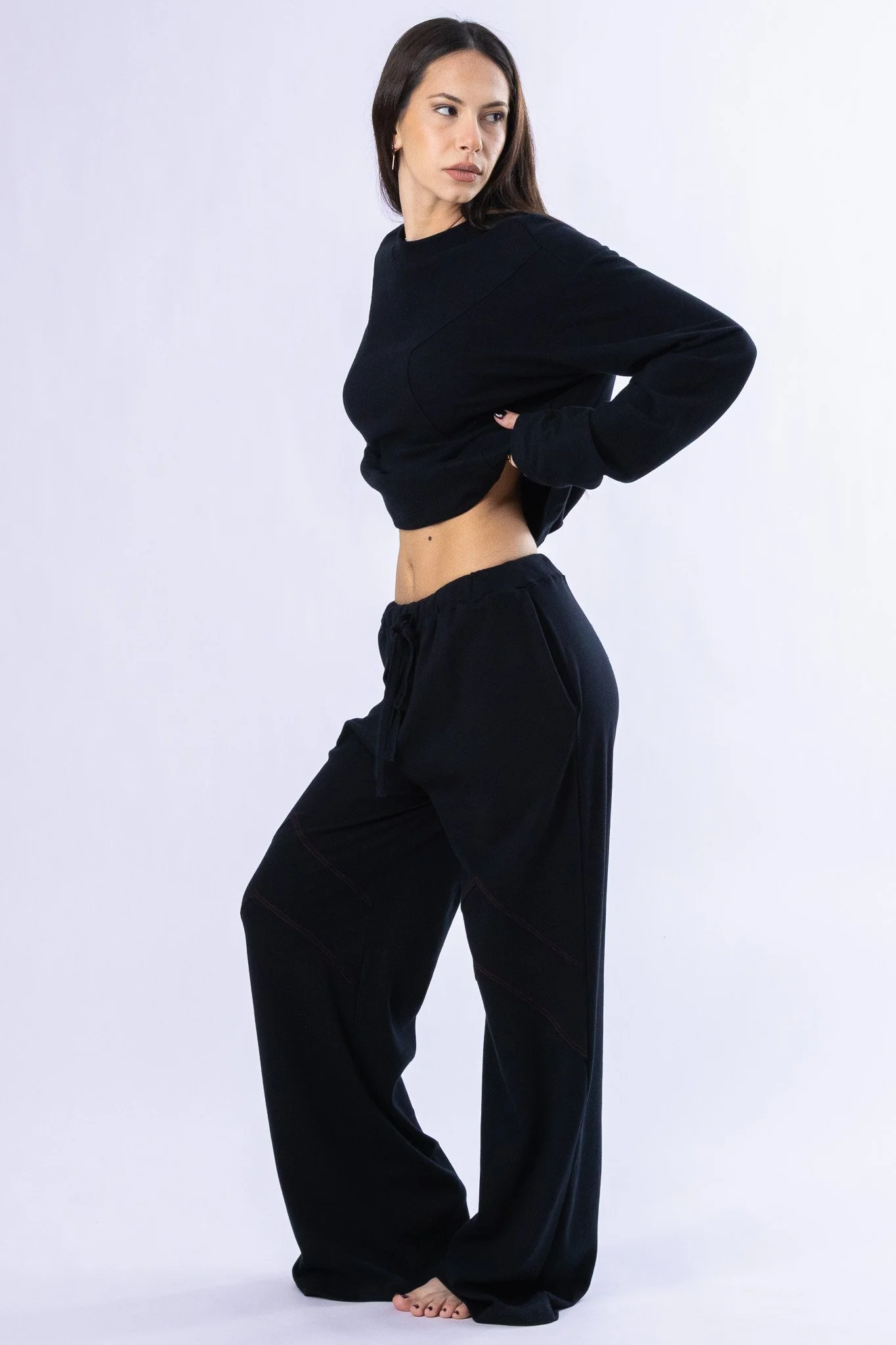 black organic cotton loose women's pants set 5.jpg