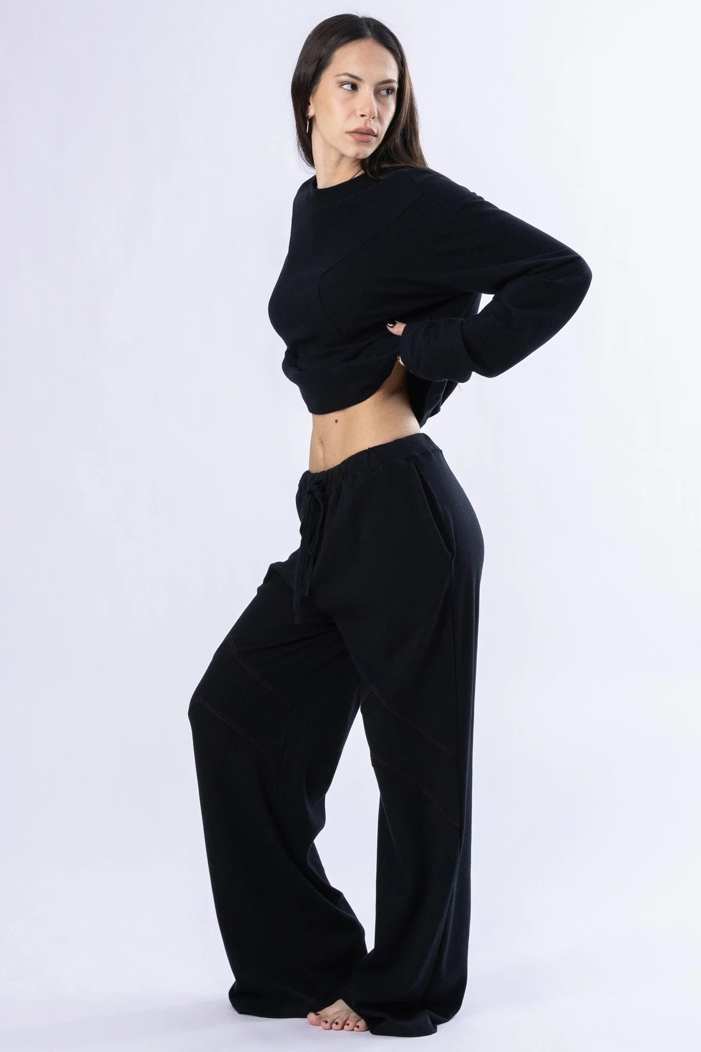 black organic cotton loose women's pants set 5.jpg
