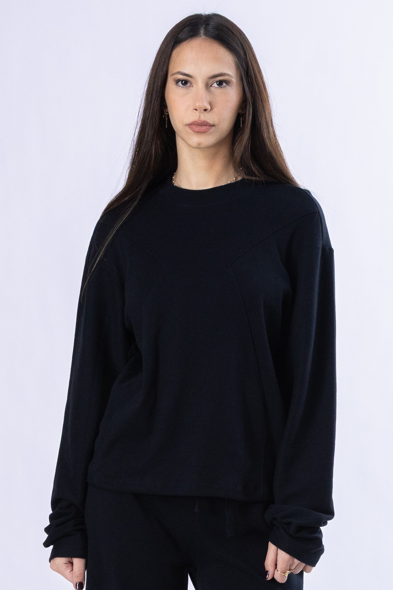 black loose organic cotton shirt
