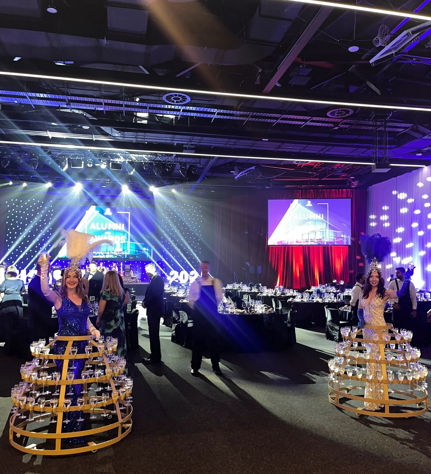 We had two fabulous champagne skirts at a stunning event over the weekend ✨🥂 Thank you to UniSA for having us welcome your guests to the 2025 Alumni Awards 💙🤍