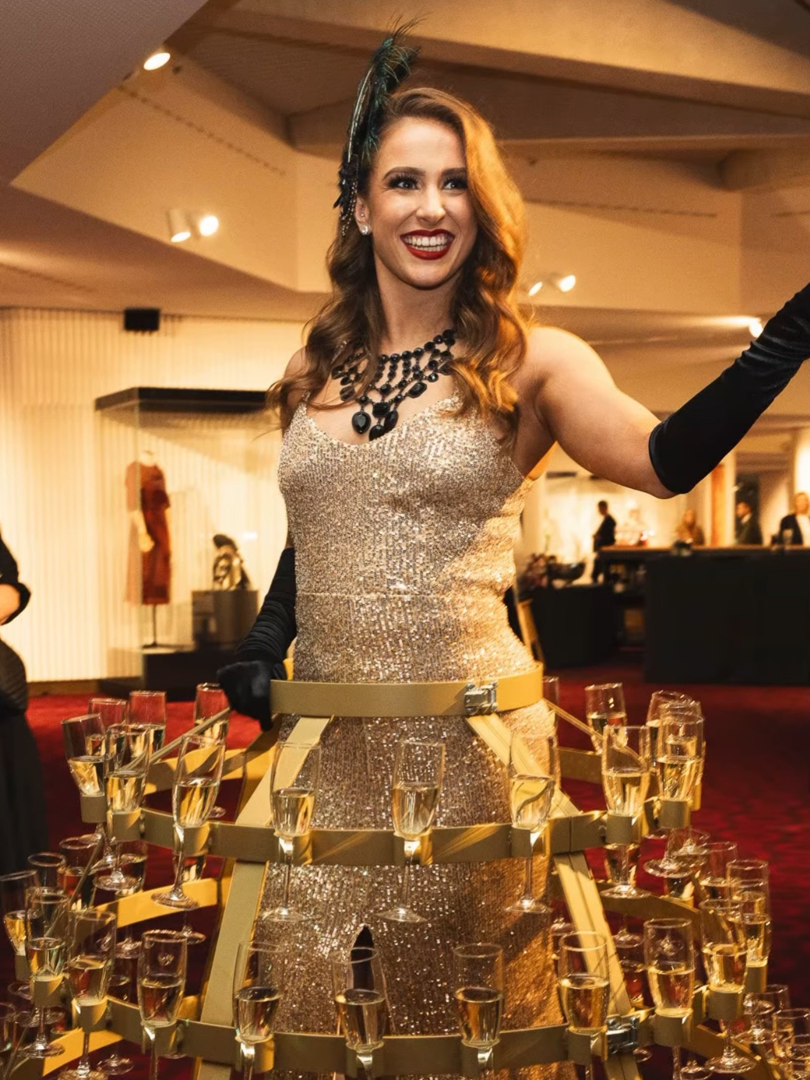 Our gorgeous model inside the Champagne Skirt for @corrytonburge @adelaidecabaret ✨🥂🍾