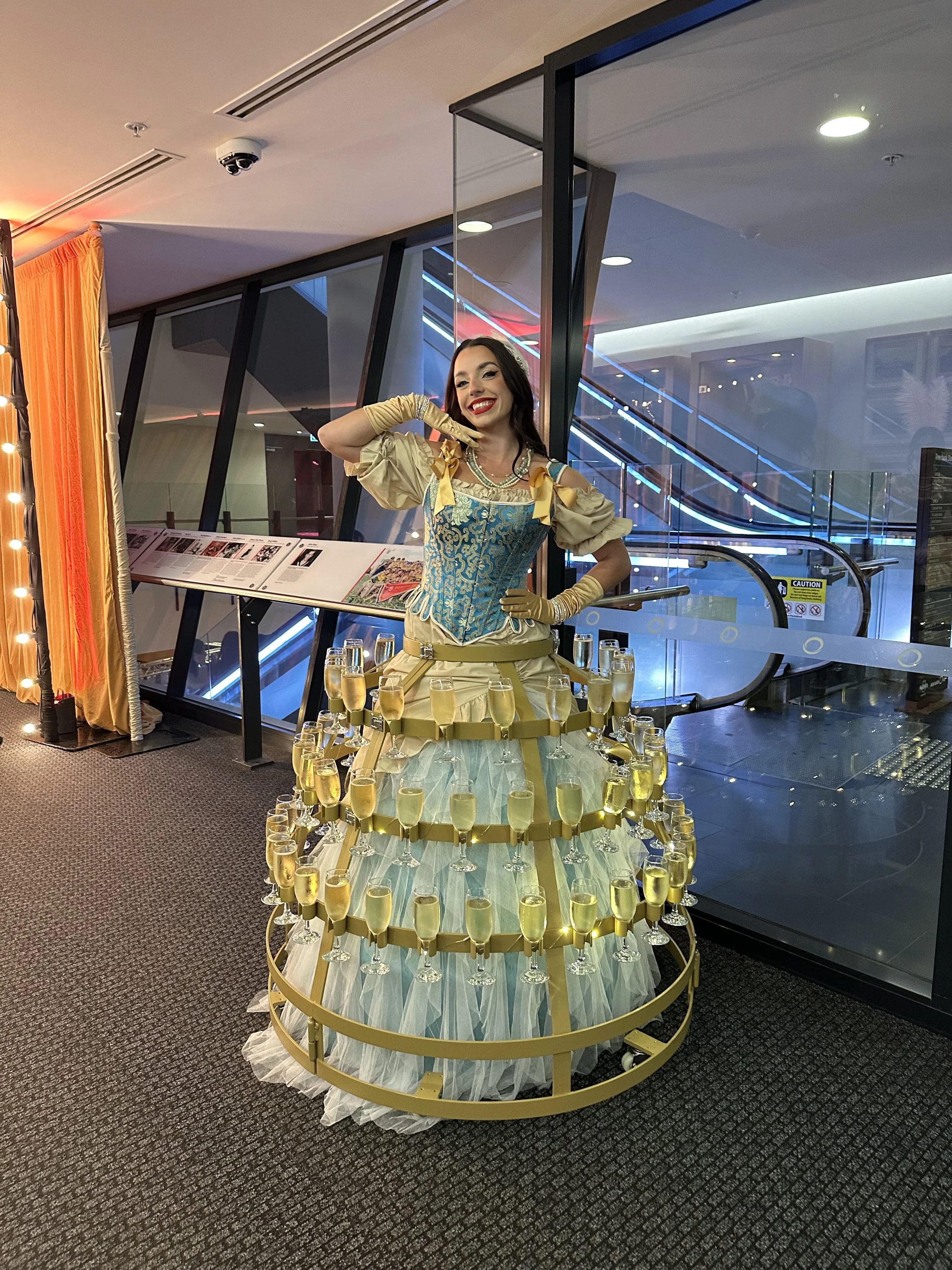 Circus costume Blue champagne skirt