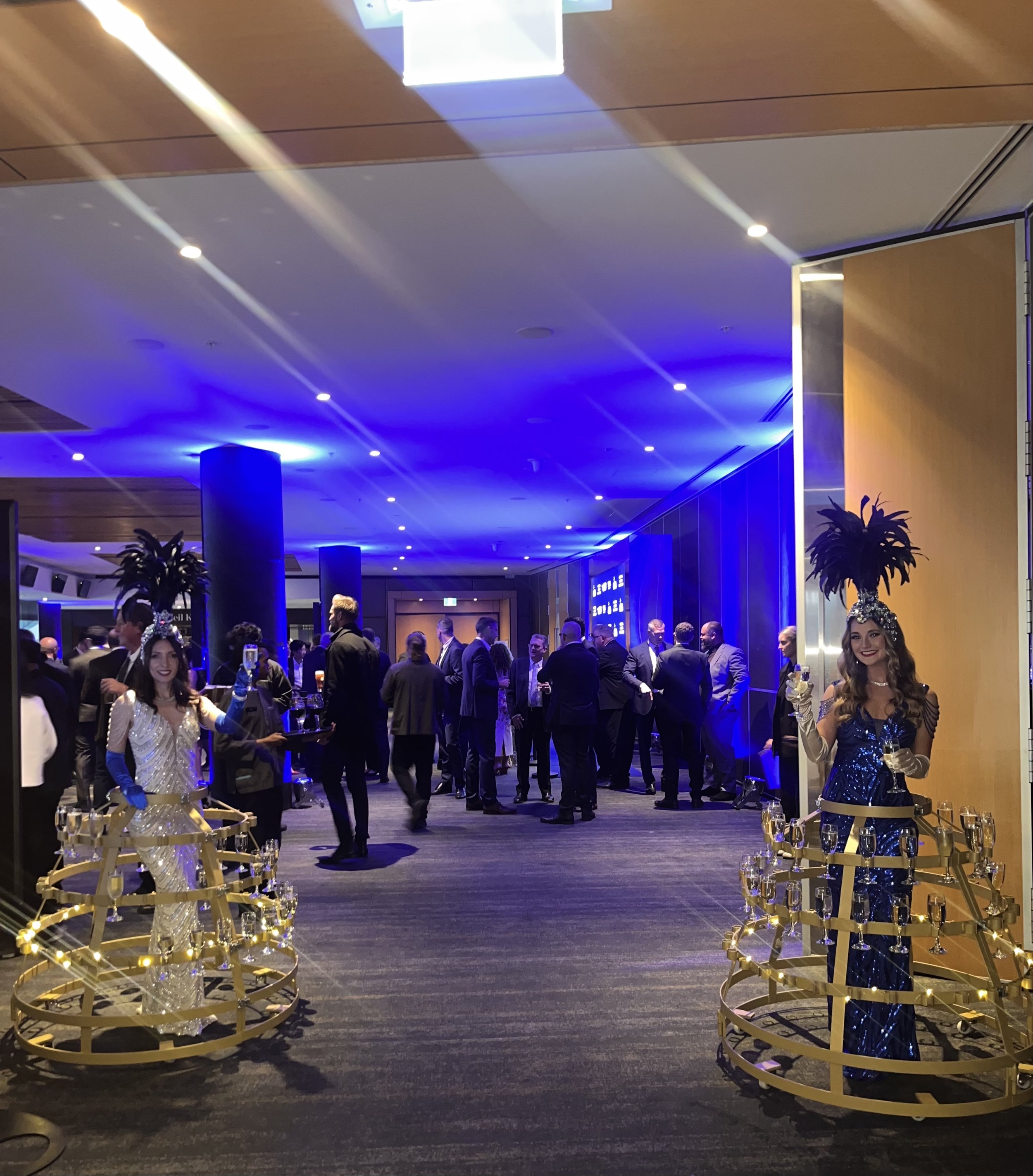 Adelaide Oval two champagne skirts