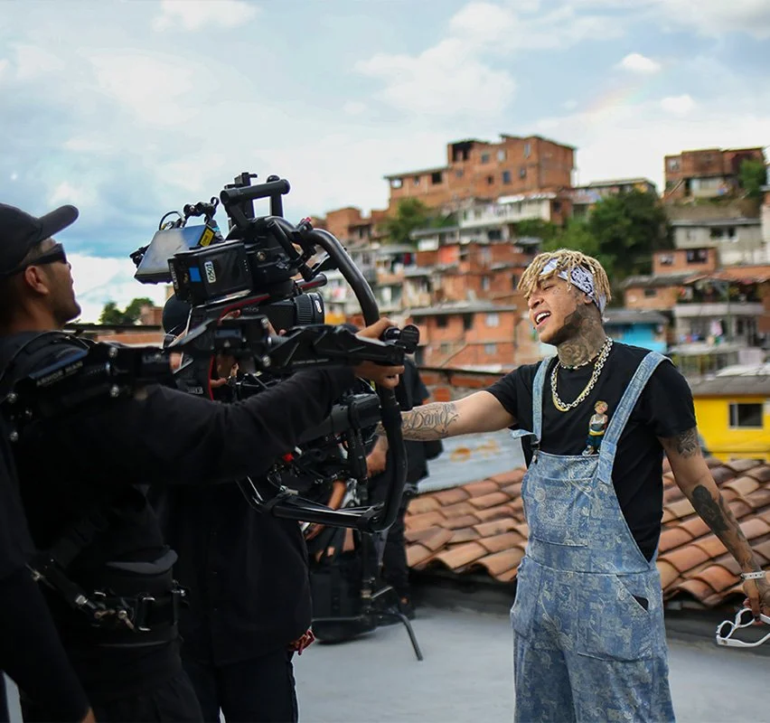 performer in front of cameraman