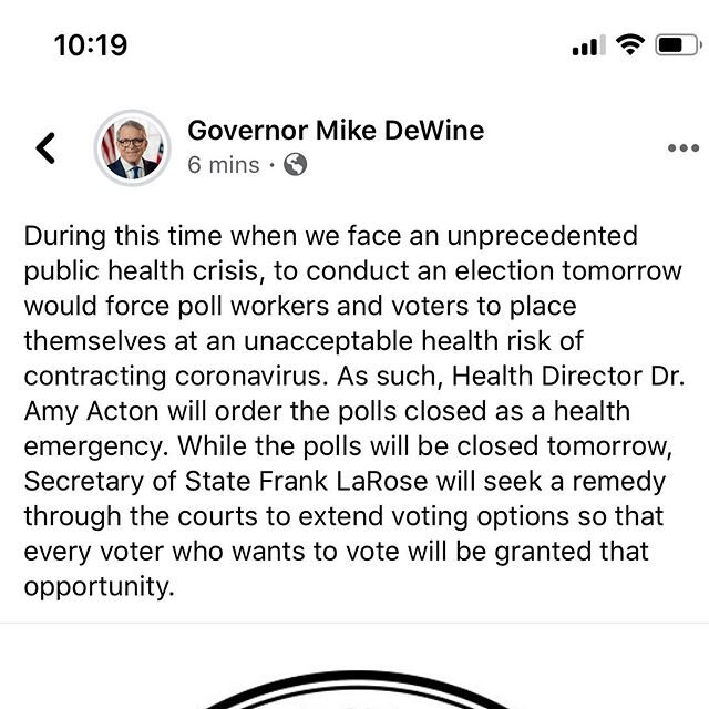 The latest from the Governor regarding tomorrow&rsquo;s election.