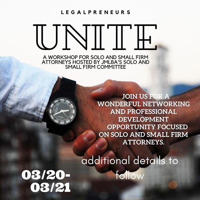 Save the date for a fantastic workshop presented by our Solo and Small Firm Committee. Additional details and registration information to follow!