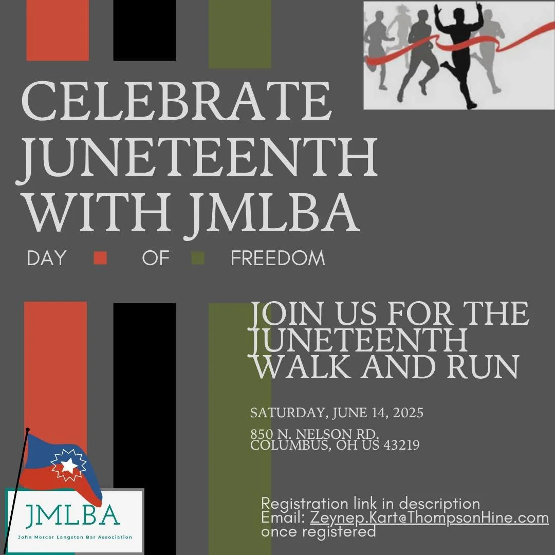 Join JMLBA next Saturday, June 14, 2025, as we celebrate Juneteenth with a morning of movement! We invite you to participate in the Juneteenth Walk and Run, brought to you by Black Men Run, Black Girls Run Columbus, Fleet Feet Columbus, and Saucony. 