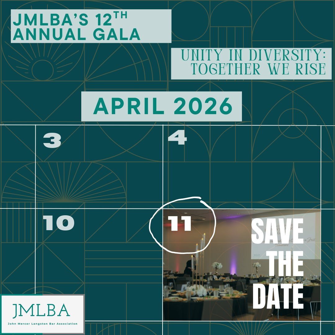 Mark your calendars: JMLBA's 12th Annual Gala will be hosted on Saturday, April 11, 2026! Join us as we celebrate Black excellence in the legal field and celebrate the graduating classes of Ohio State Moritz College of Law and Capital Law School.

Wh