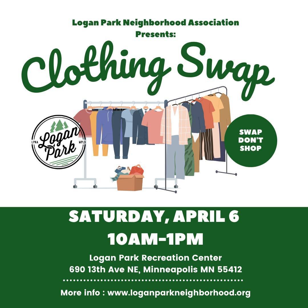 If you live in Northeast check out the Logan Park Clothing Swap this Saturday, April 6th from 10 am - 1 pm. 
&quot;Bring clothing items you no longer want or need (in clean, wearable condition -something you would give to a friend) to share in our sw