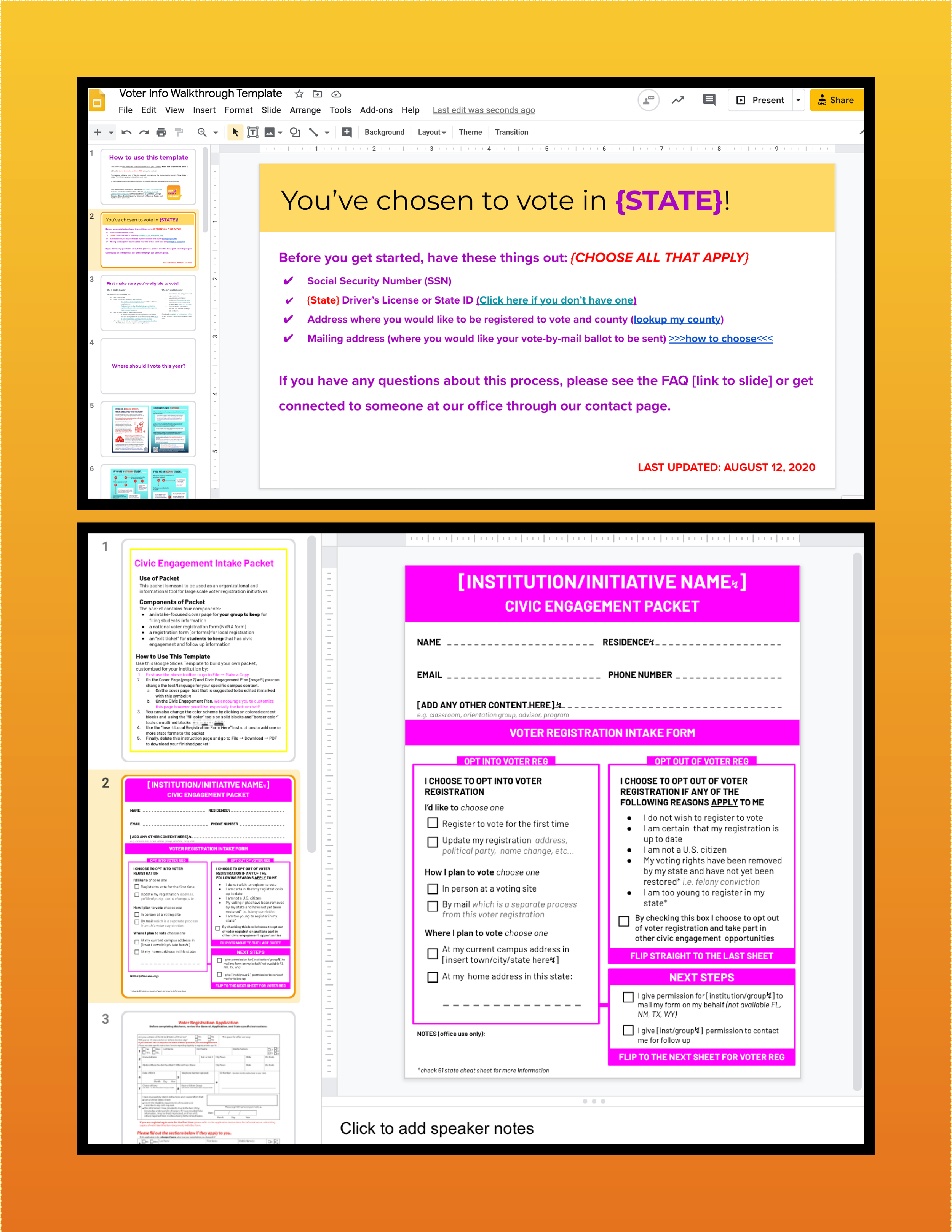 Facilitating Student Voter Registration Tools