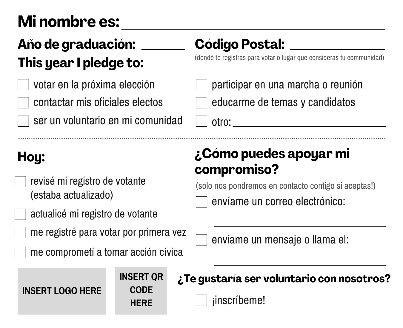 Pledge Card Ask Every Student