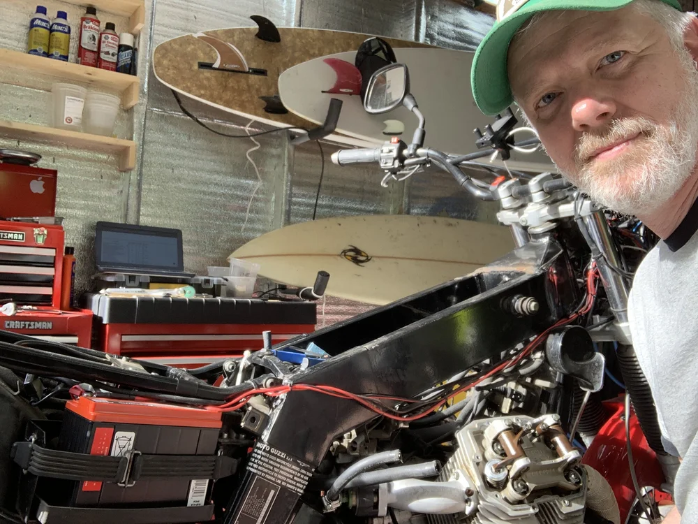  You can see the new Odyssey battery here. Looks like I’m adjusting the valves, too. 