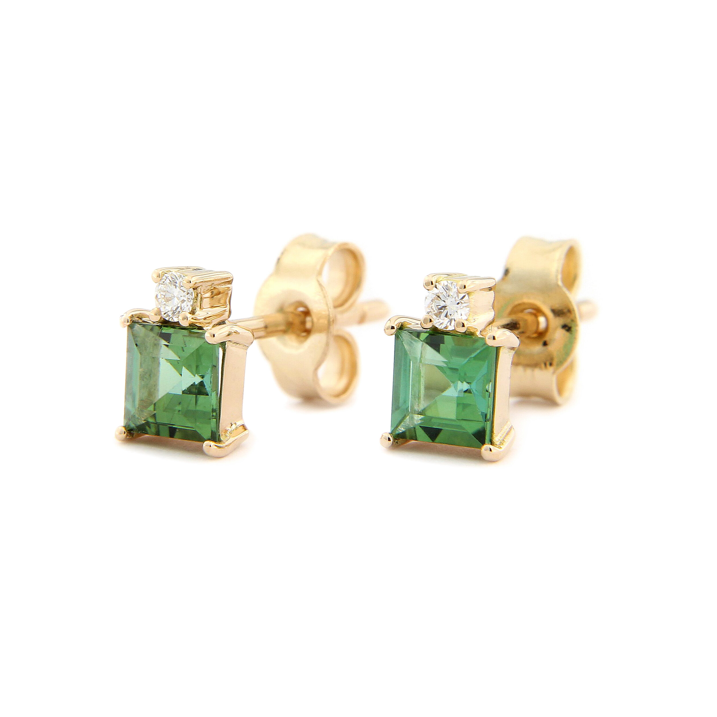Tourmaline custom earrings with diamond in 14kt. Roségold.jpg