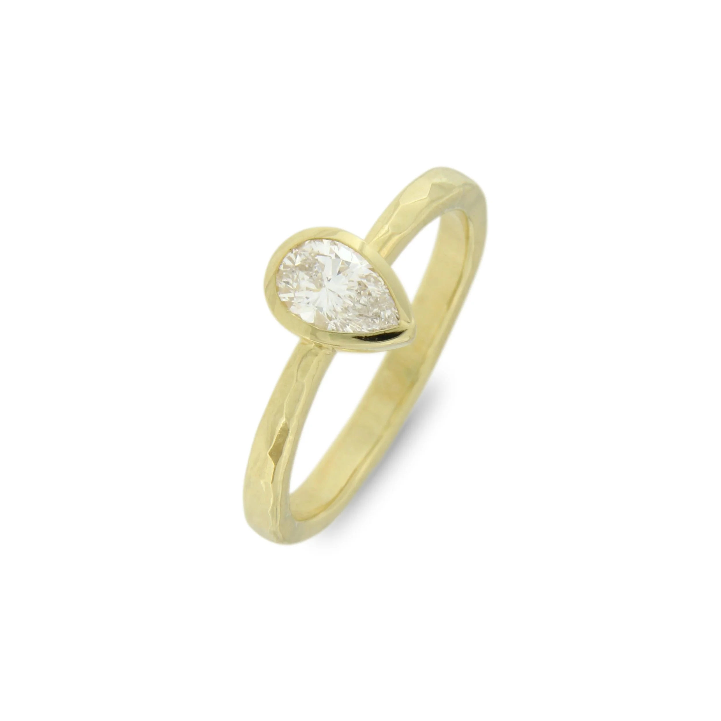 Pear Bezel Solitaire Ring