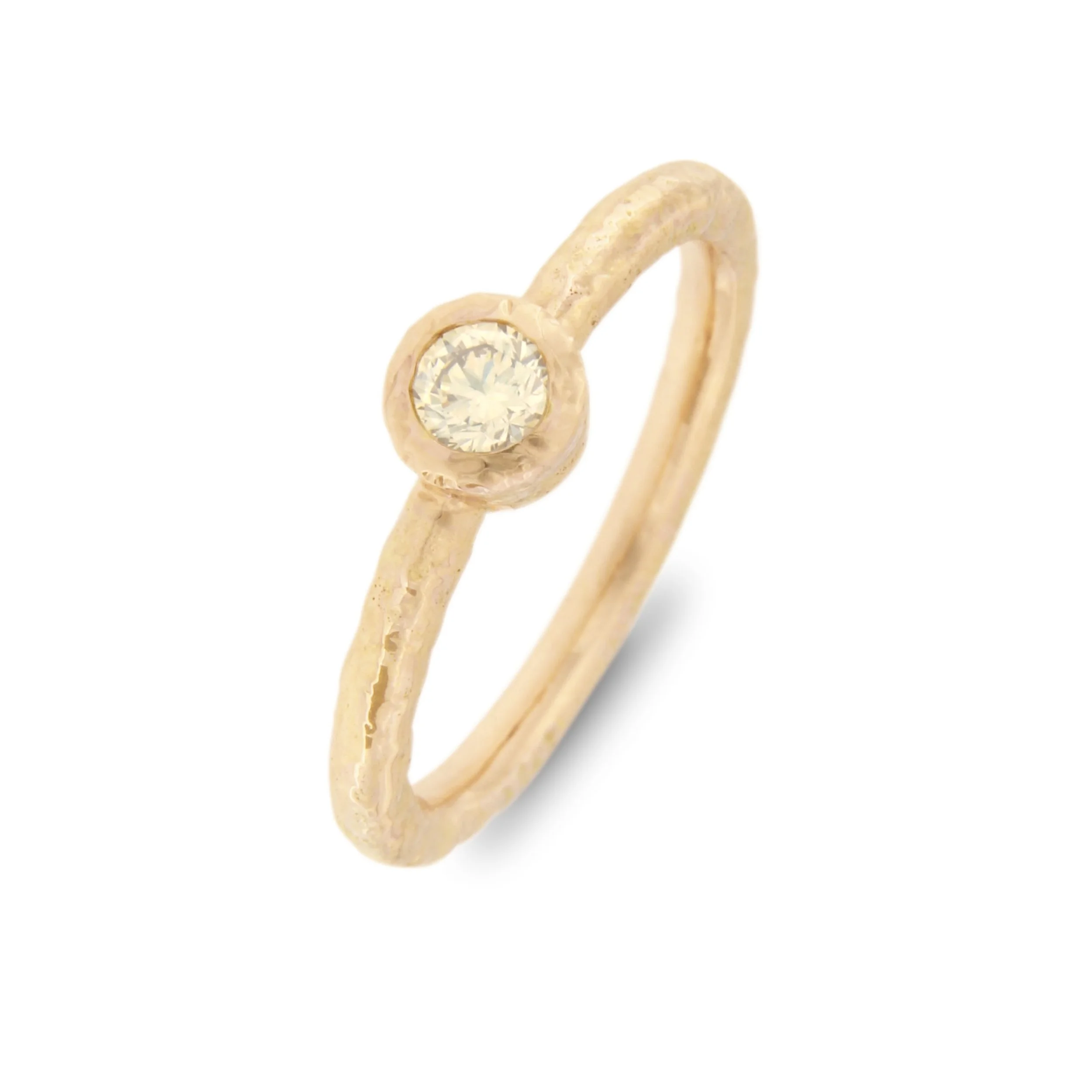 Champagner-Fassung Solitärring