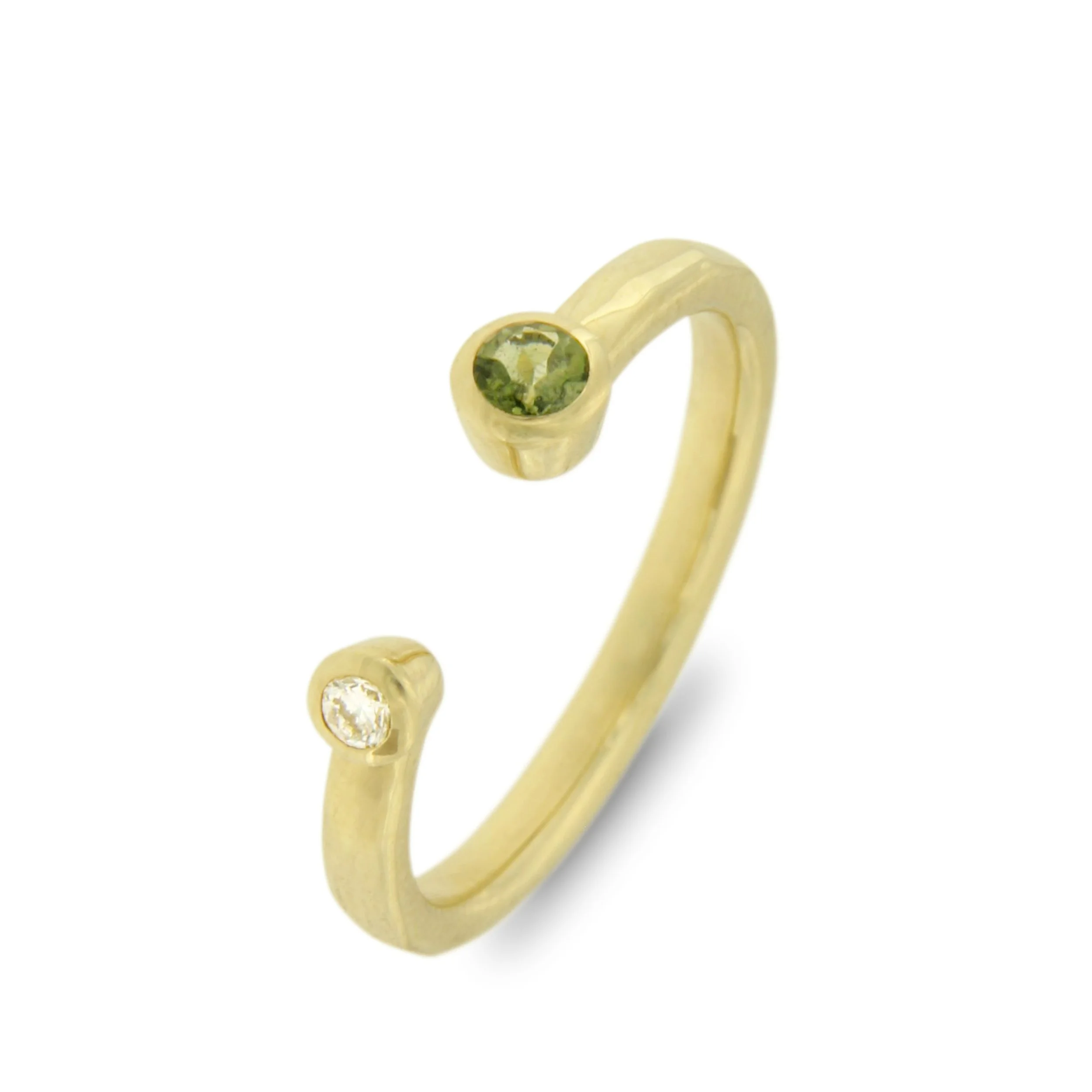 Schlanker Turmalin-Ring mit Farbverlauf