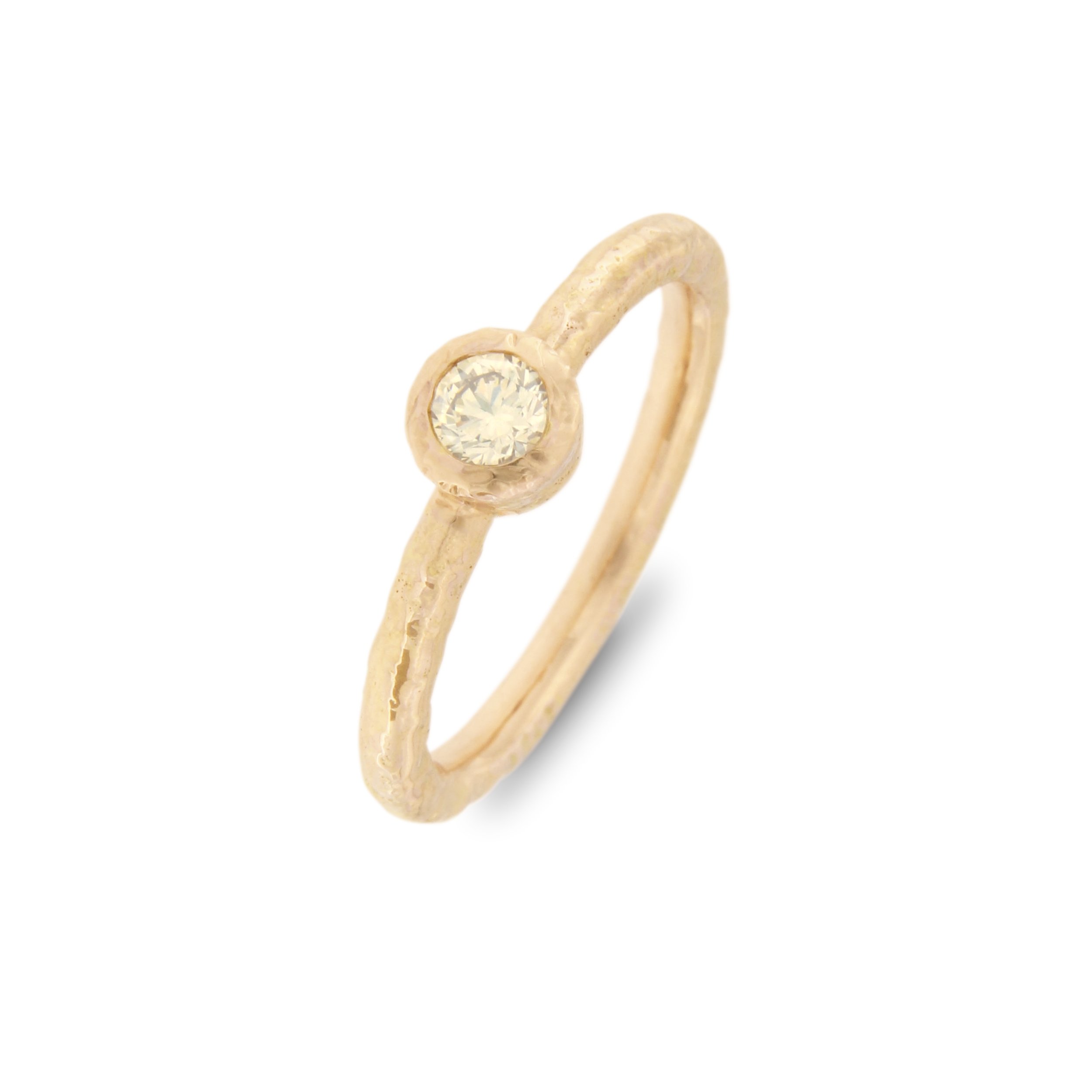 Champagne Bezel Solitaire Ring