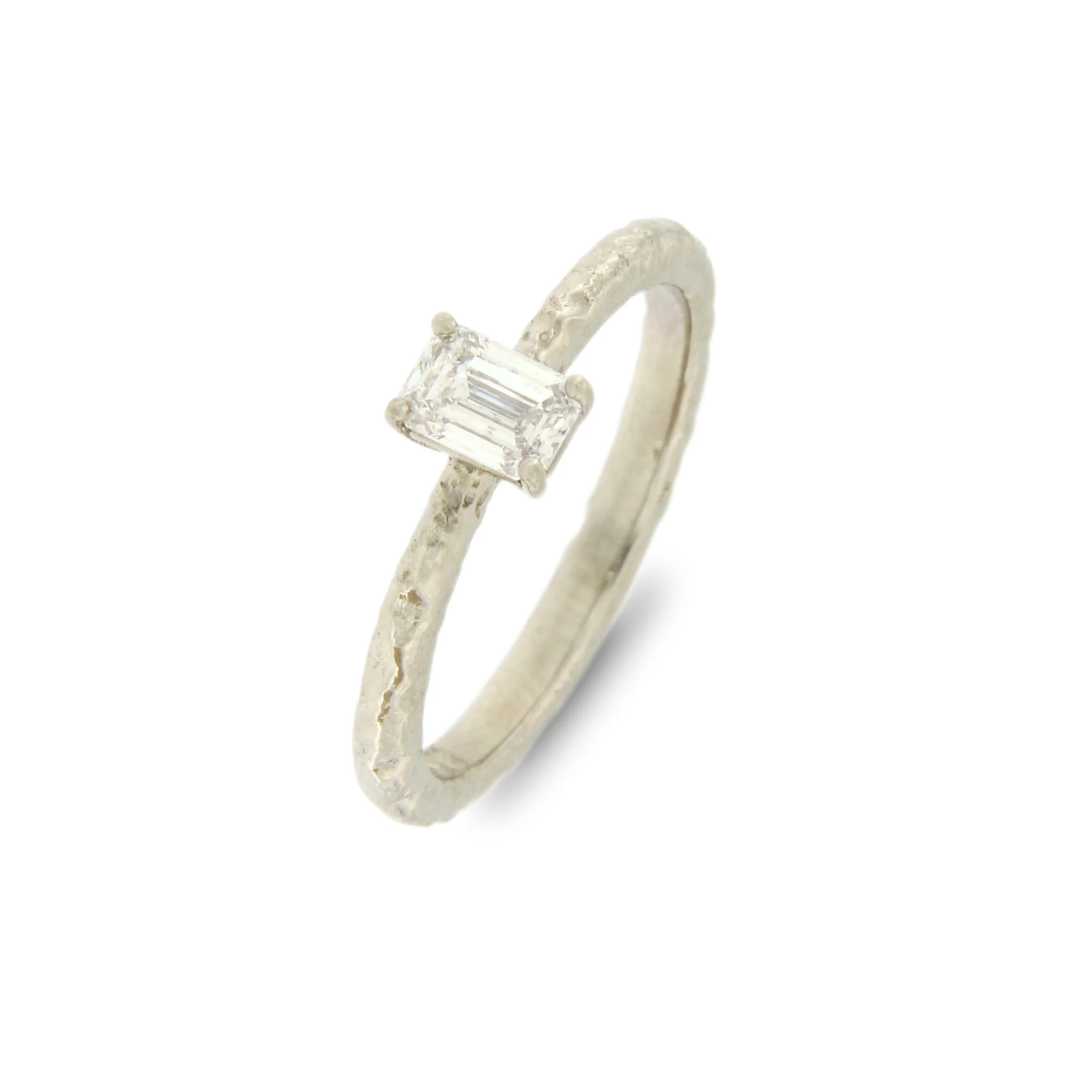 Emerald Cut Organic Solitaire