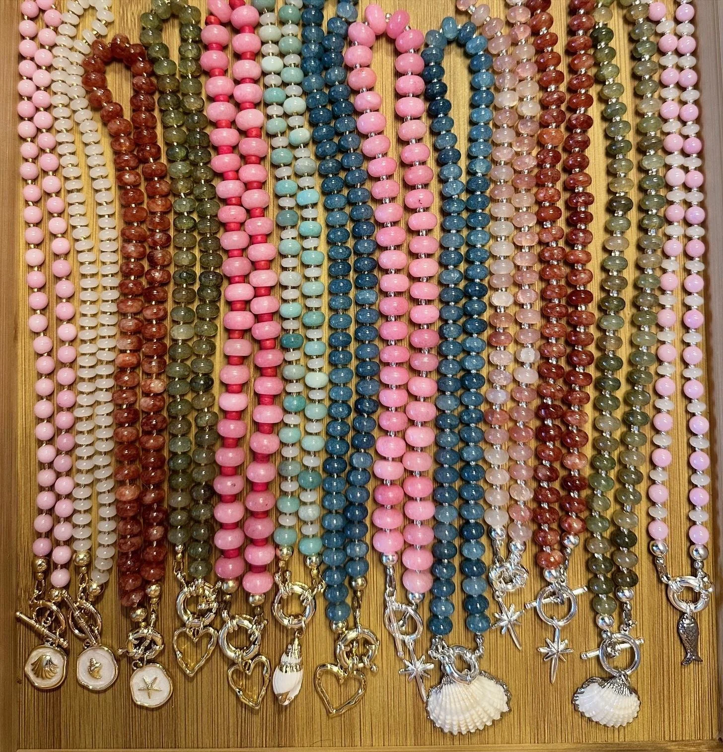 Beaded charm necklaces