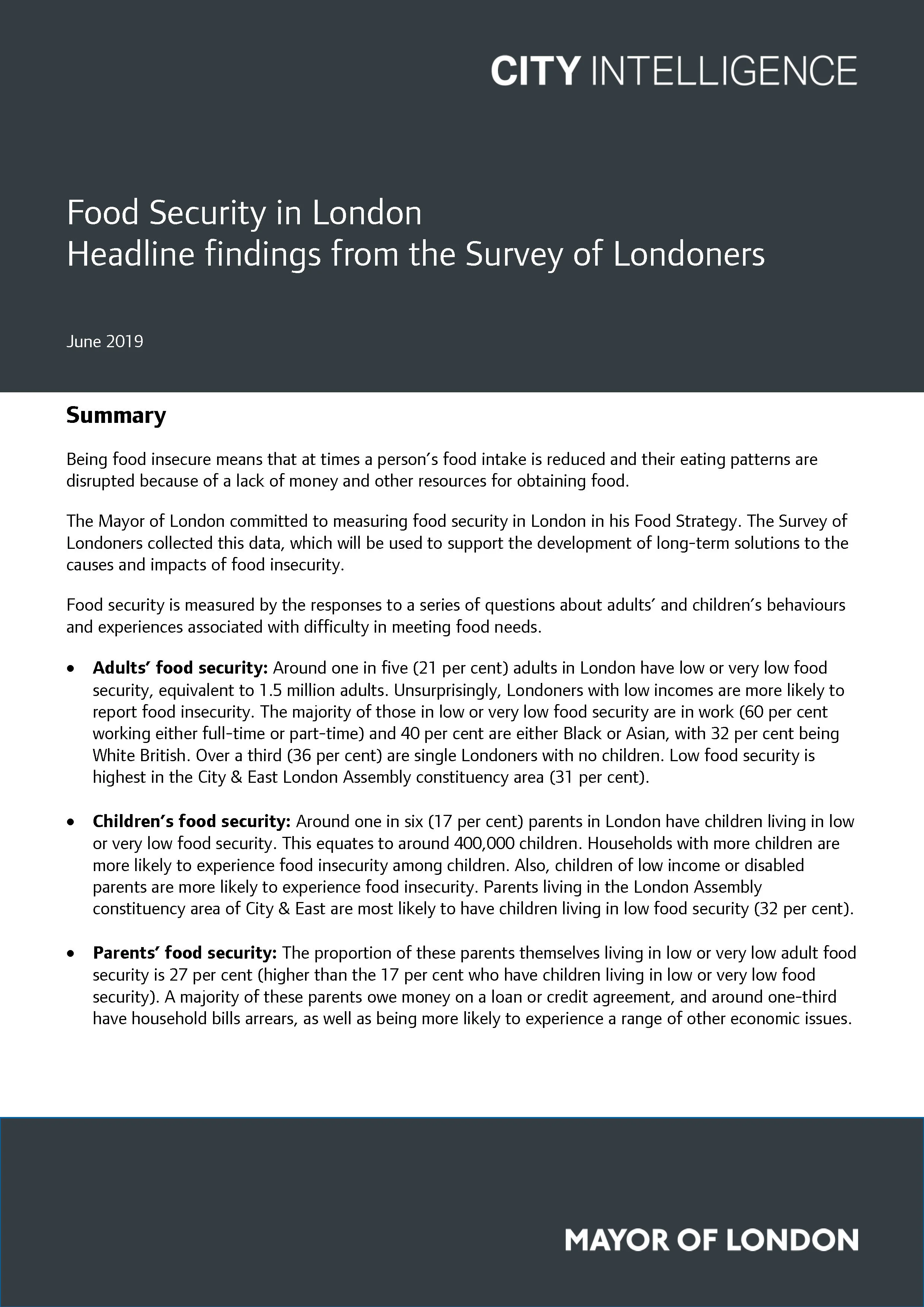 Food Security/Insecurity