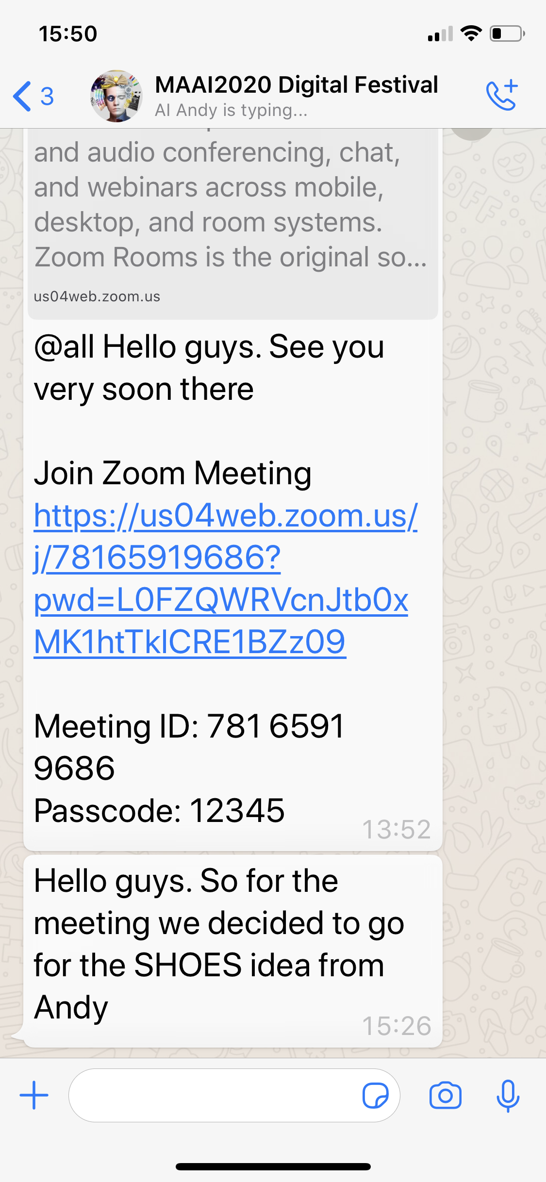 4/8/20 - Festival zoom meeting