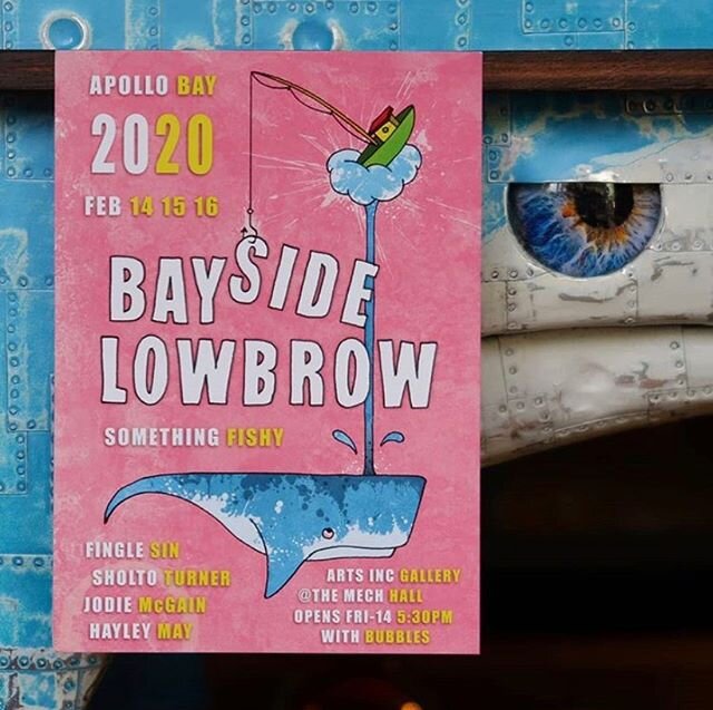 Bayside Lowbrow, art show by @finglesin & special guests. Arts Inc Gallery 14-15-16 Feb