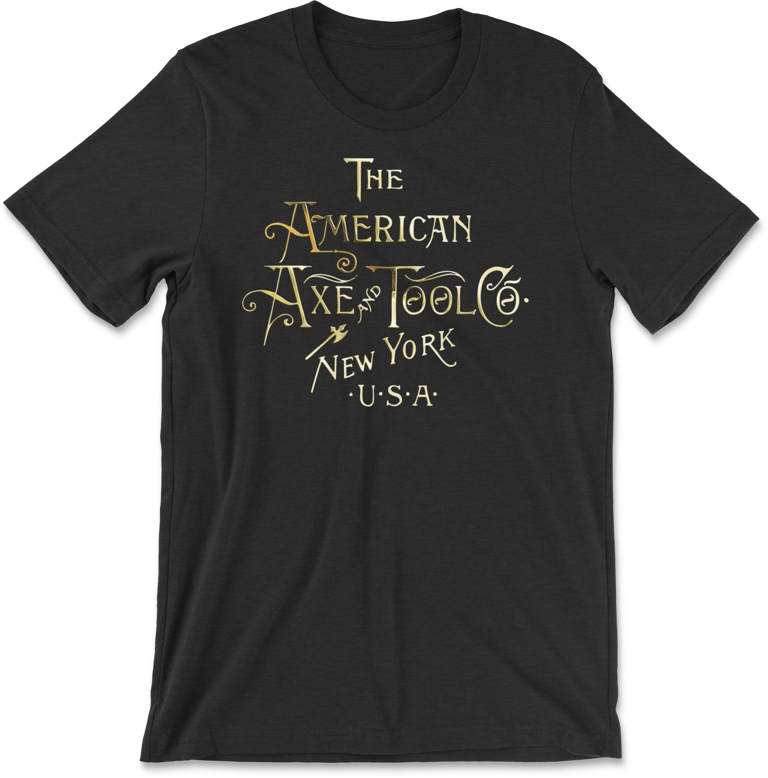 American-Axe__Lettering-Lockup-Gold__Shirt_Front__Black-Heather.png