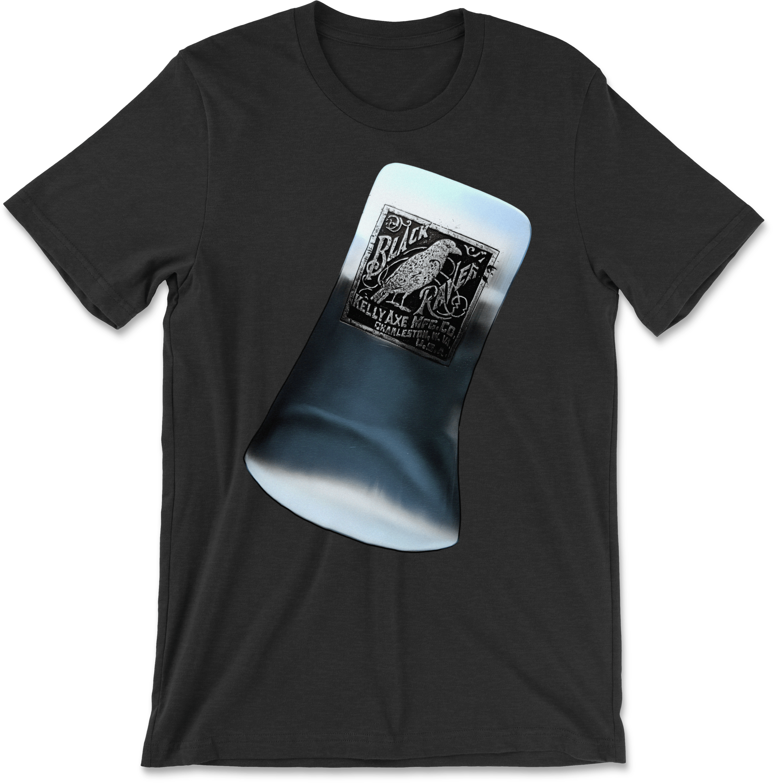 Kelly__Black-Raven-Axe-Head-Chromed-Blue__Shirt_Front__Black-Heather.png