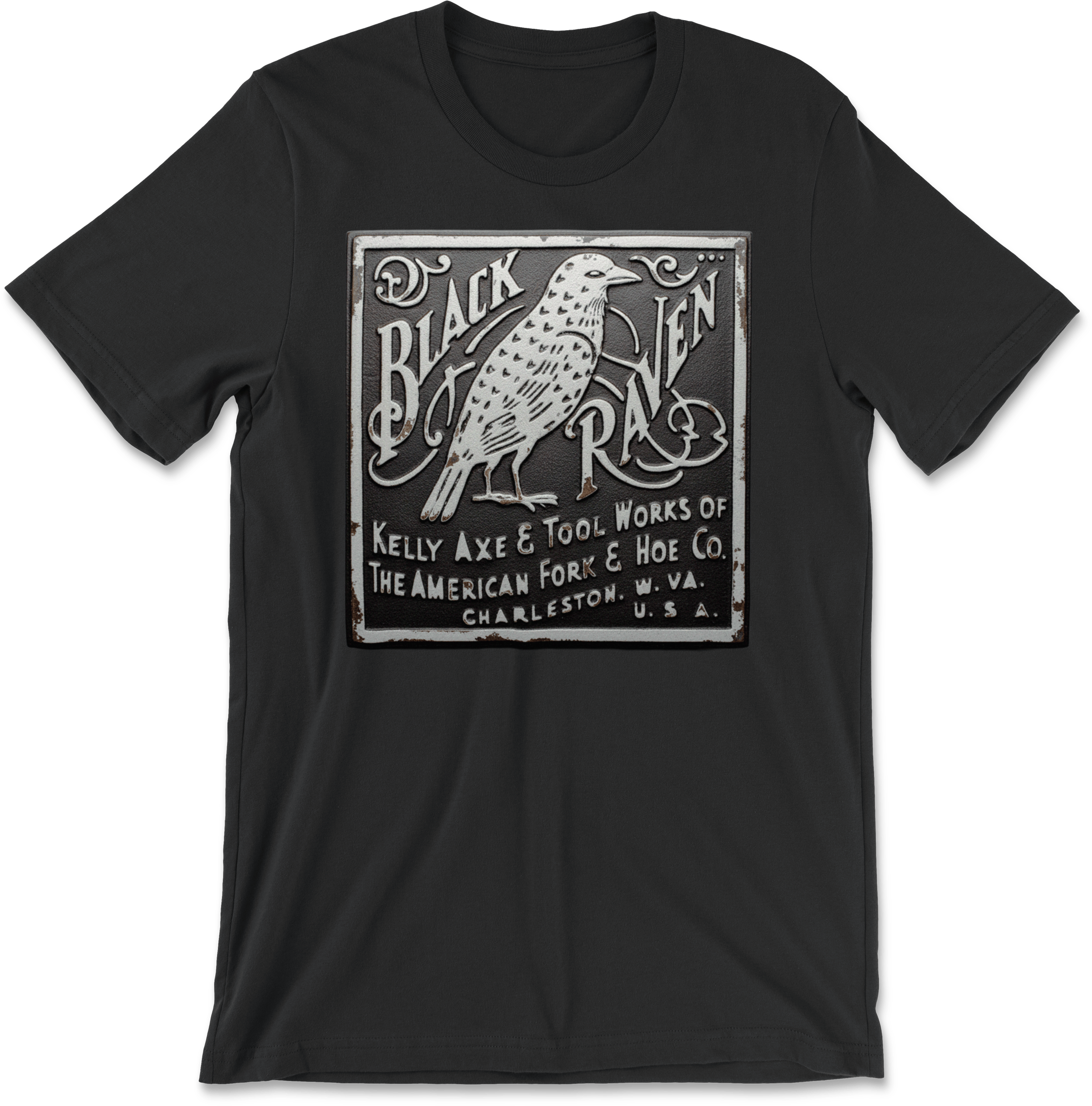 Kelly__Black-Raven-Square-White-On-Black-Weathered__Shirt_Front__Black.png