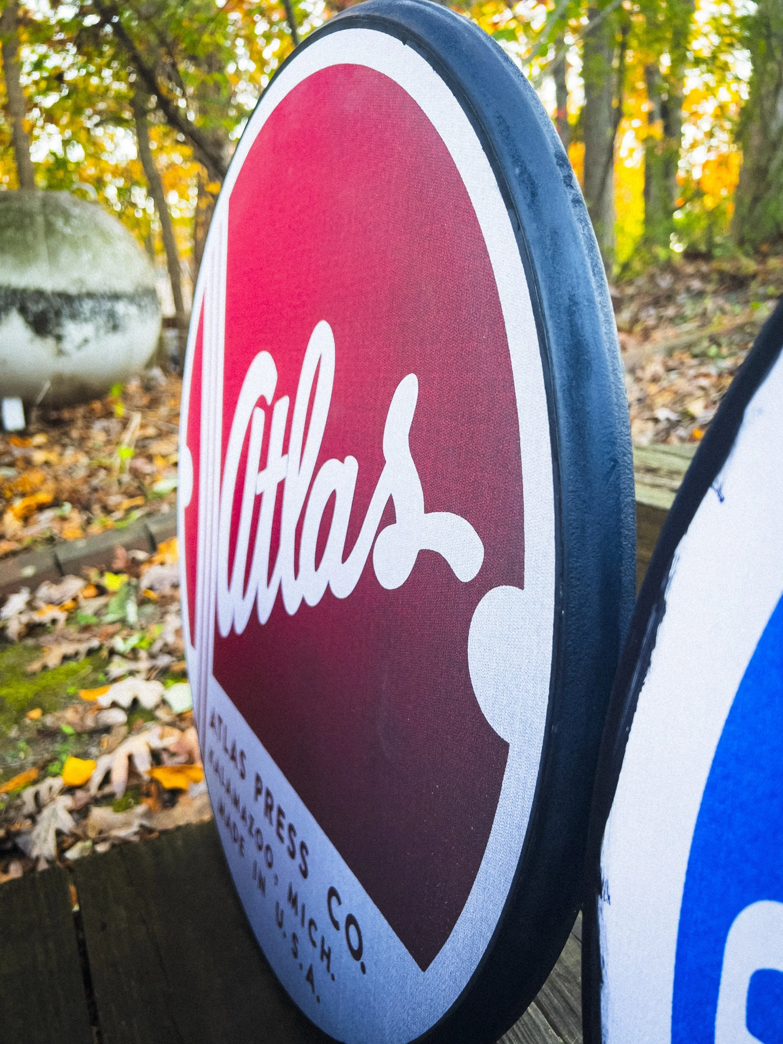 Atlas Press Co. — Red & White Emblem (Mounted Print)