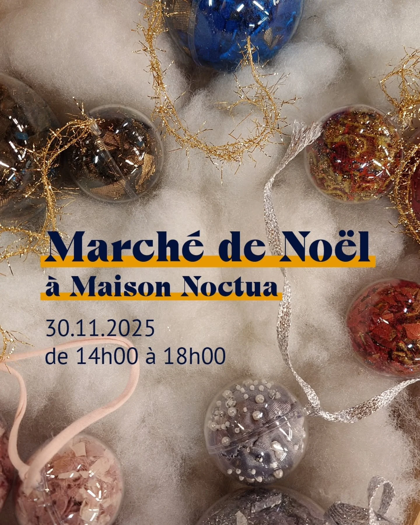 🎁✨ Le 30 novembre, r&eacute;serve la date de notre march&eacute; de No&euml;l !&nbsp;

De 14h00 &agrave; 18h00, Maison Noctua ouvre ses portes pour notre traditionnel march&eacute; de No&euml;l le dimanche 30 novembre prochain.&nbsp;

Spoiler alert 