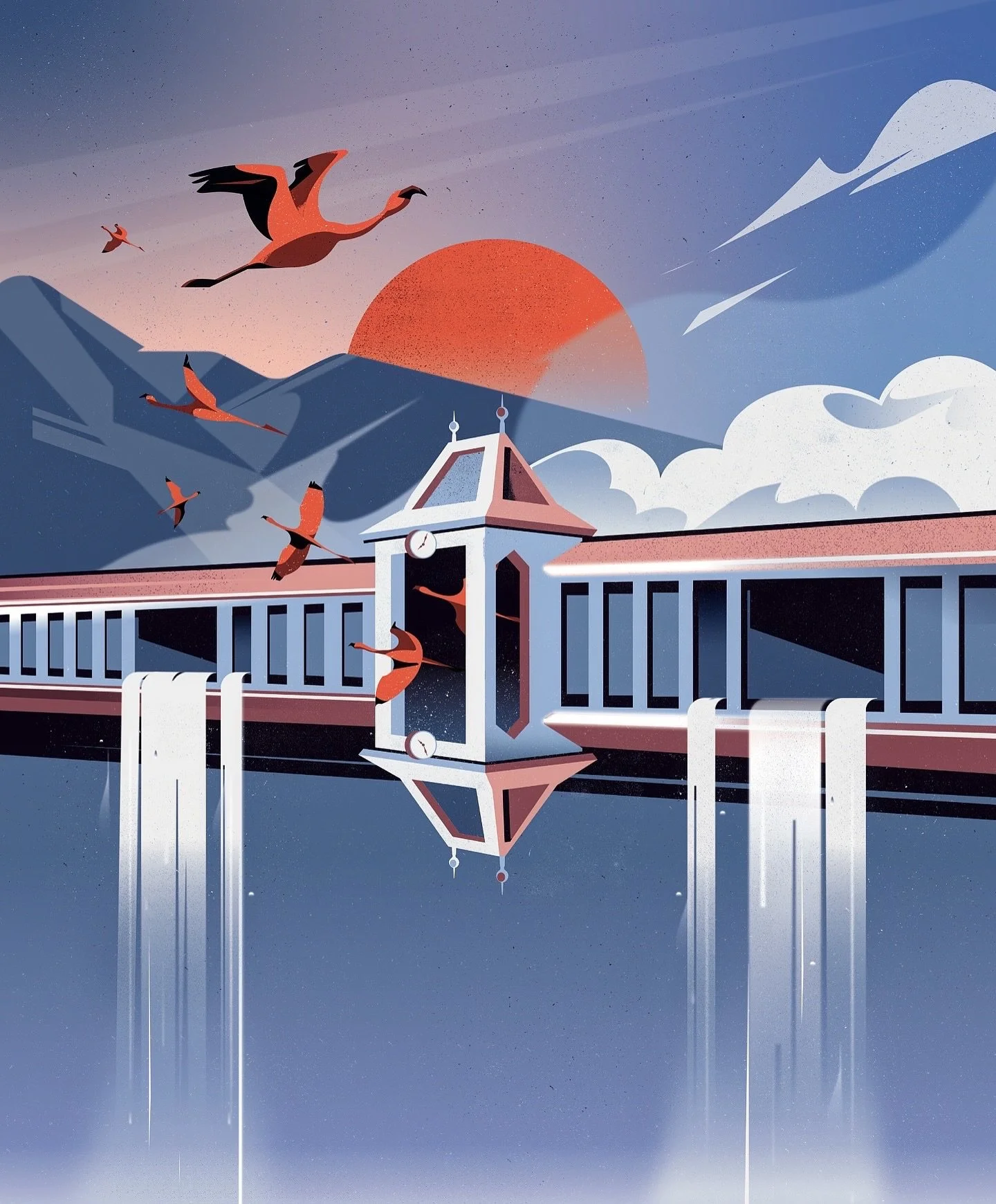 🏠 Exposition Destination Maison - Pr&eacute;sentation des &oelig;uvres 

🦩 Passage secret - Madame Marilou 
Entre paysage onirique et chutes vertigineuses, la piscine de la Motta devient ici un portail entre deux mondes, un passage secret suspendu 