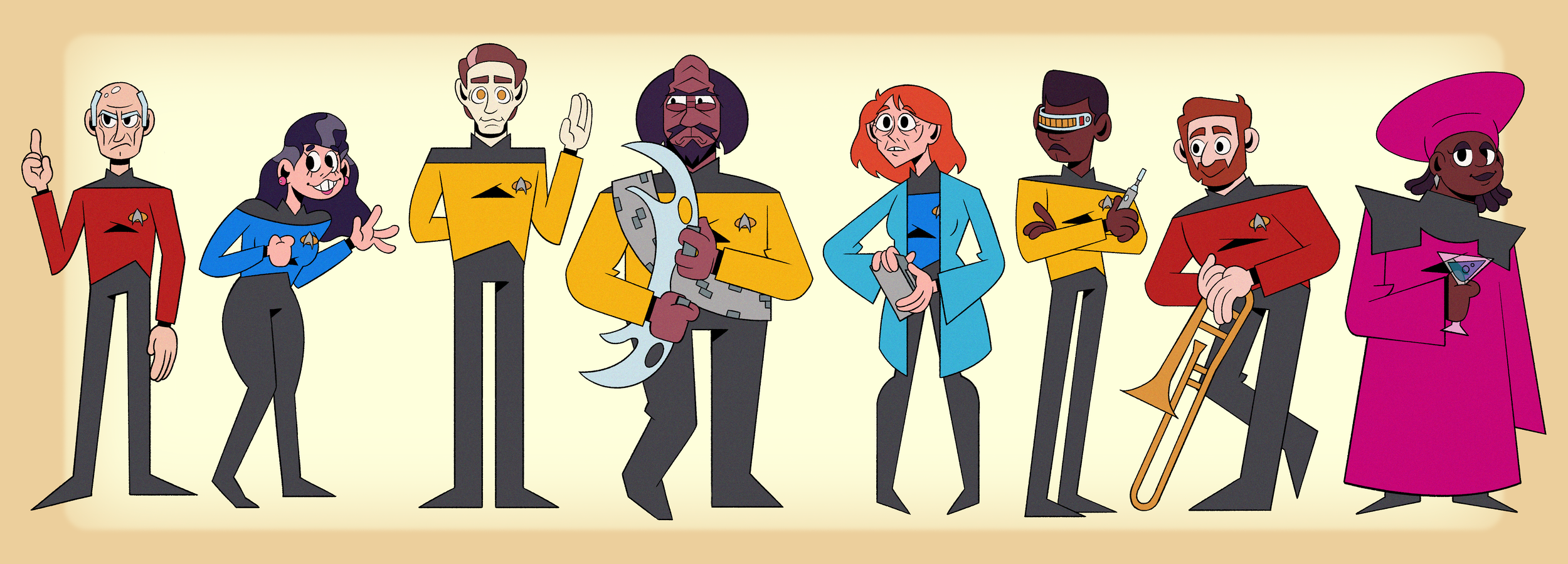 Star Trek: The Next Generation Cast Designs (Color)