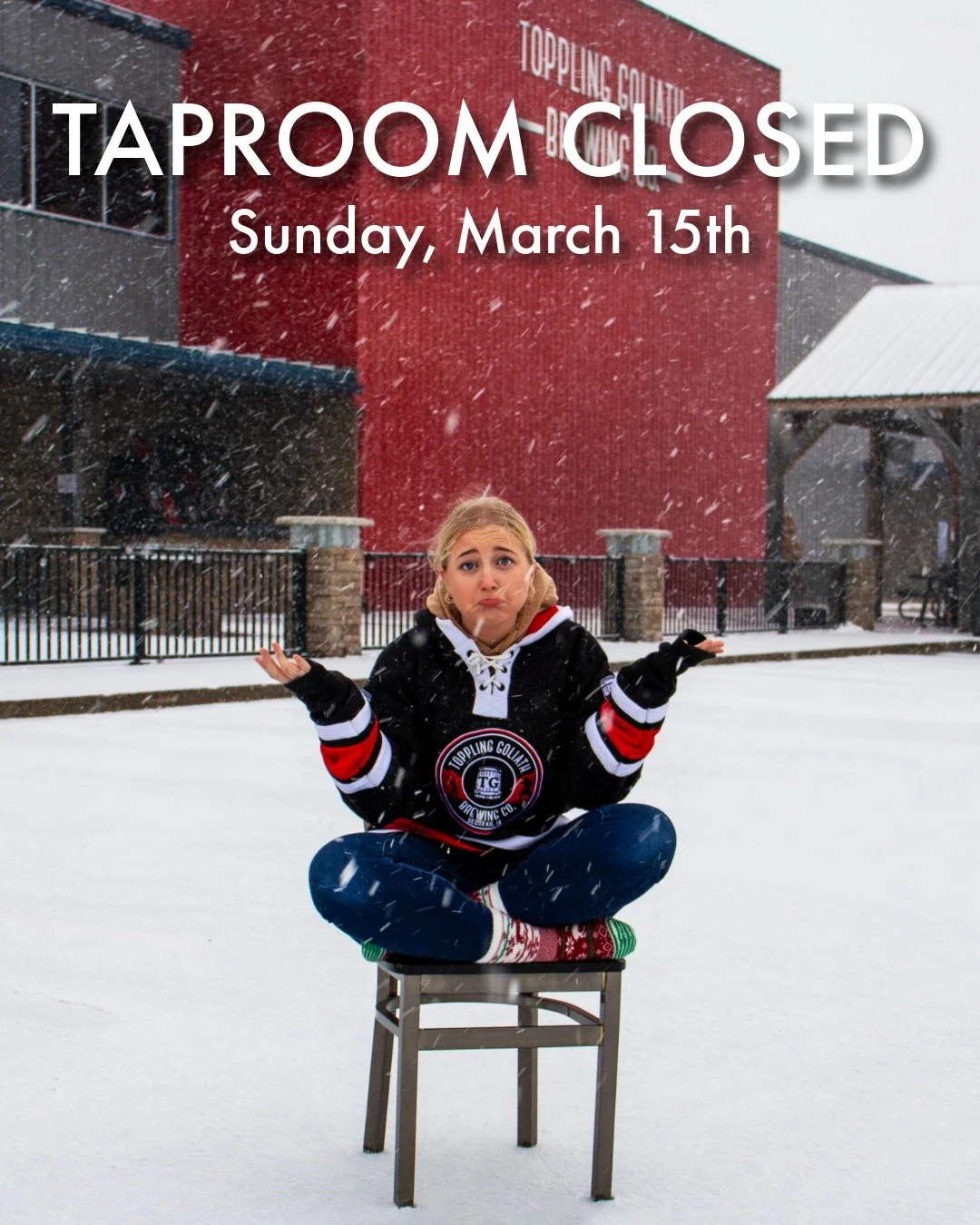 SNOW DAY

To ensure the safety of our staff and guests, our taproom will be closed today due to the weather.

We plan to reopen with normal hours tomorrow (11 AM &ndash; 9 PM).

Stay safe and enjoy the snow! ☃️