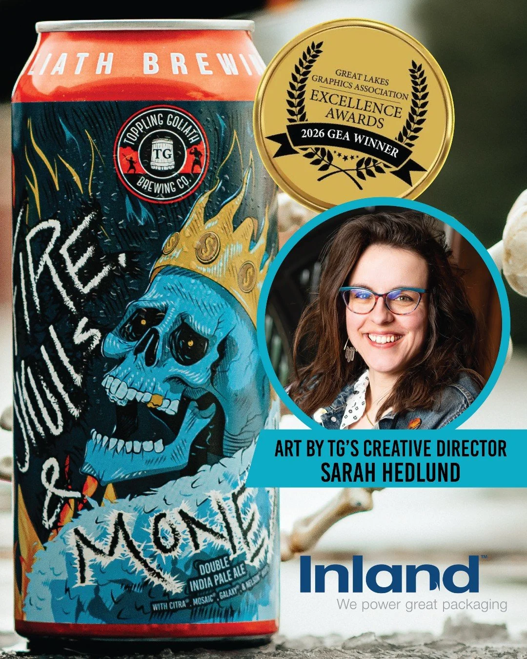 Big news! Our Fire, Skulls &amp; Money DIPA won Best Category at the 2026 Graphics Excellence Awards by the Great Lakes Graphics Association!

This award celebrates truly flawless, standout work, and we couldn&rsquo;t be prouder to see our Creative D