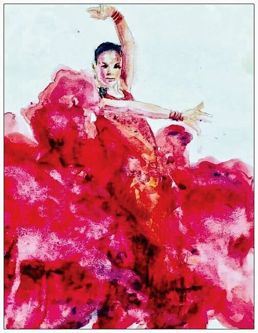 Vibrant Salsa Dancer Notecard Set