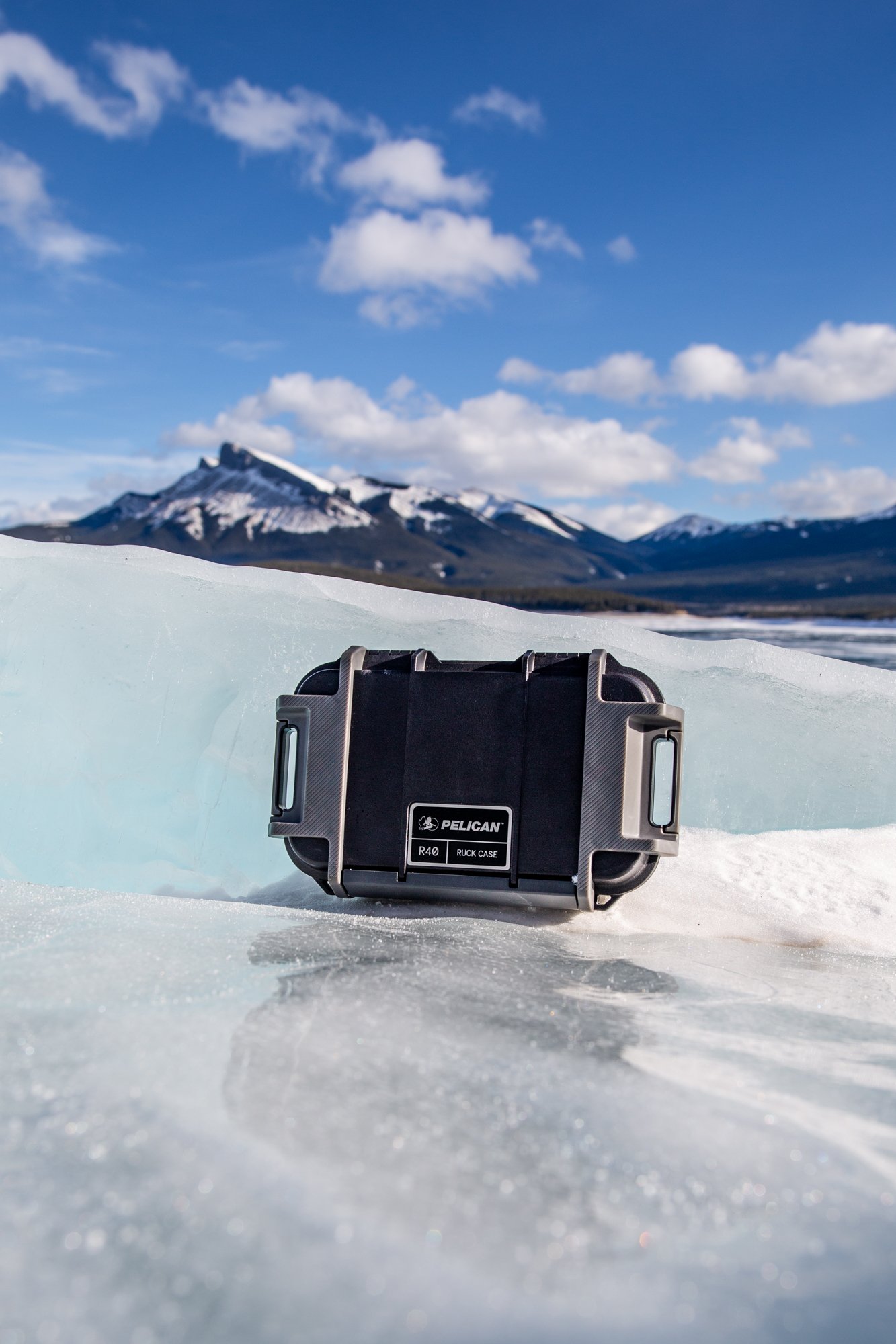 PRODUCT PHOTO ON A FROZEN LAKE