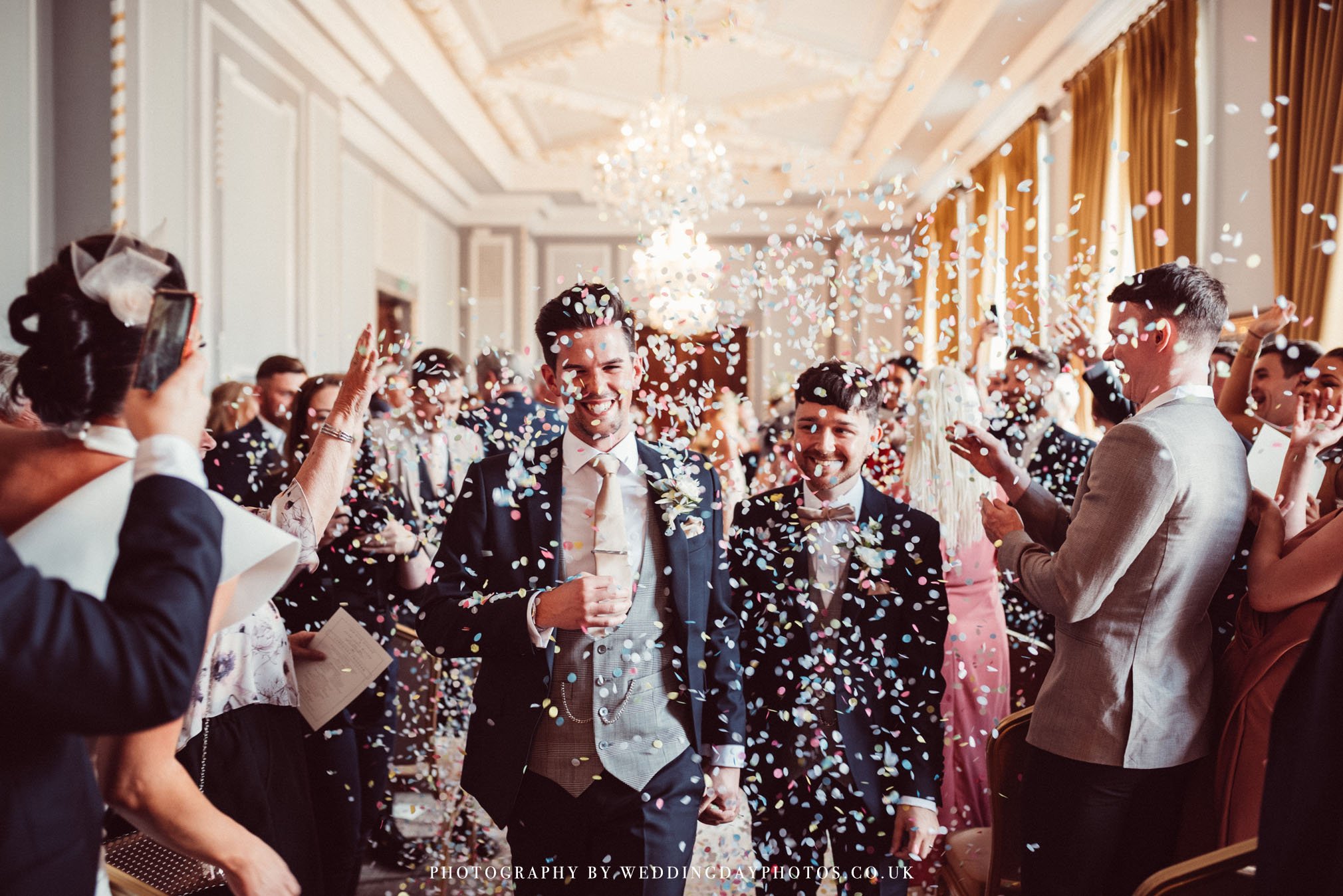 confetti shot walking down the aisle