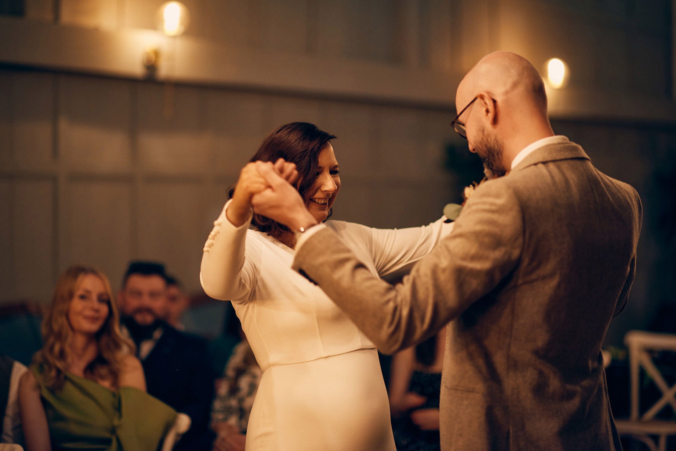 bride and groom celebrate wedding at Larkspur Lodge