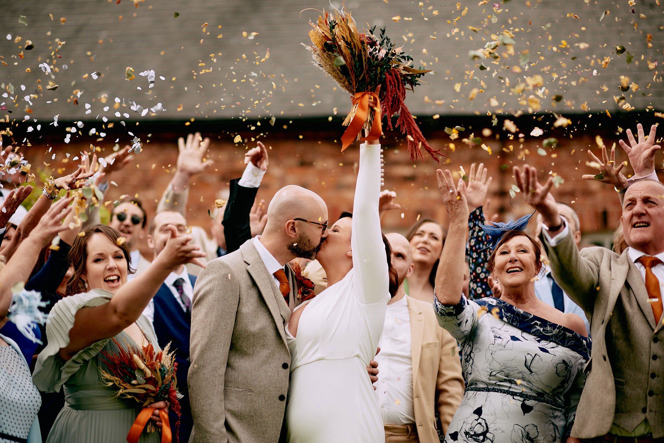 confetti and wedding celebrations at Larkspur Lodge